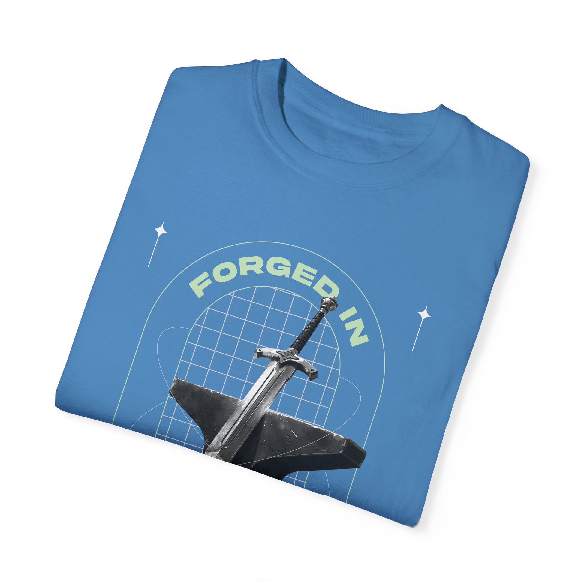 "Forged In  Strength" Unisex Garment-Dyed T-Shirt - The Shield of Light