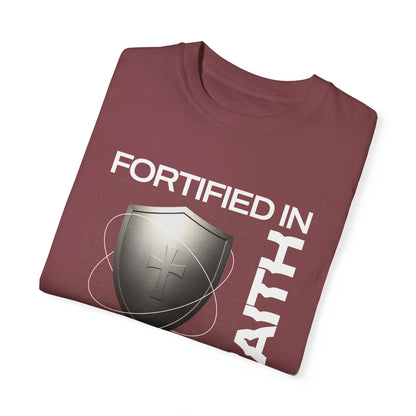 "Fortified In Faith " Unisex Garment-Dyed T-Shirt - The Shield of Light