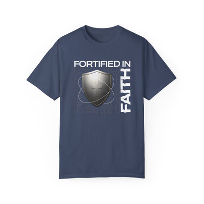 "Fortified In Faith " Unisex Garment-Dyed T-Shirt - The Shield of Light