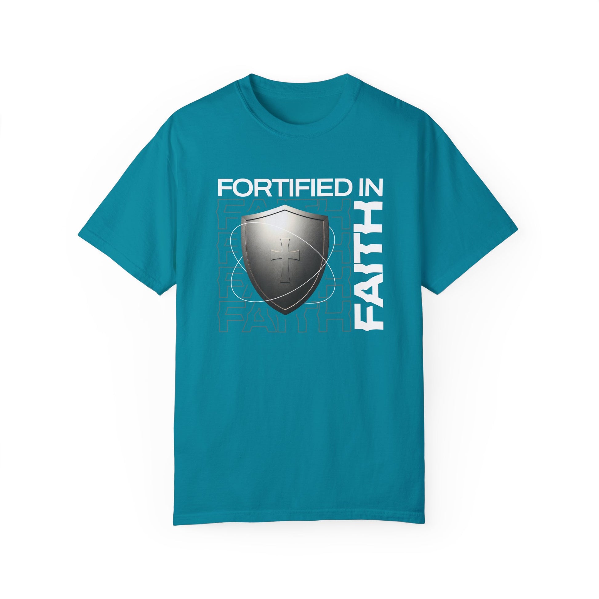 "Fortified In Faith " Unisex Garment-Dyed T-Shirt - The Shield of Light