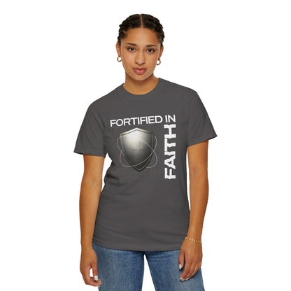 "Fortified In Faith " Unisex Garment-Dyed T-Shirt - The Shield of Light