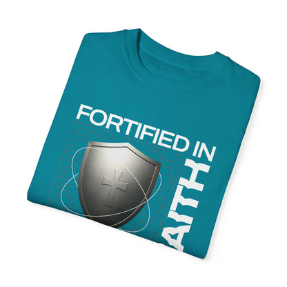 "Fortified In Faith " Unisex Garment-Dyed T-Shirt - The Shield of Light