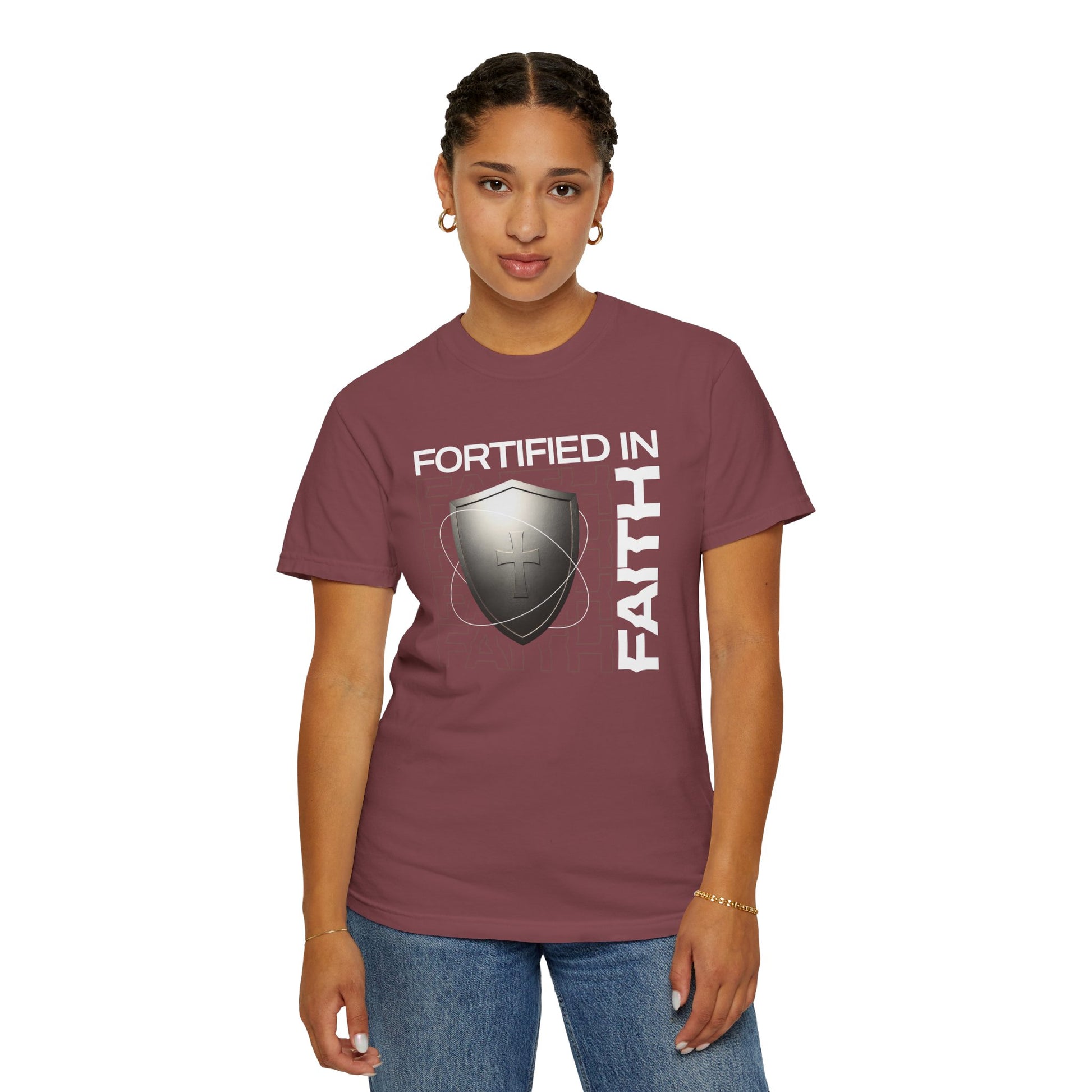"Fortified In Faith " Unisex Garment-Dyed T-Shirt - The Shield of Light