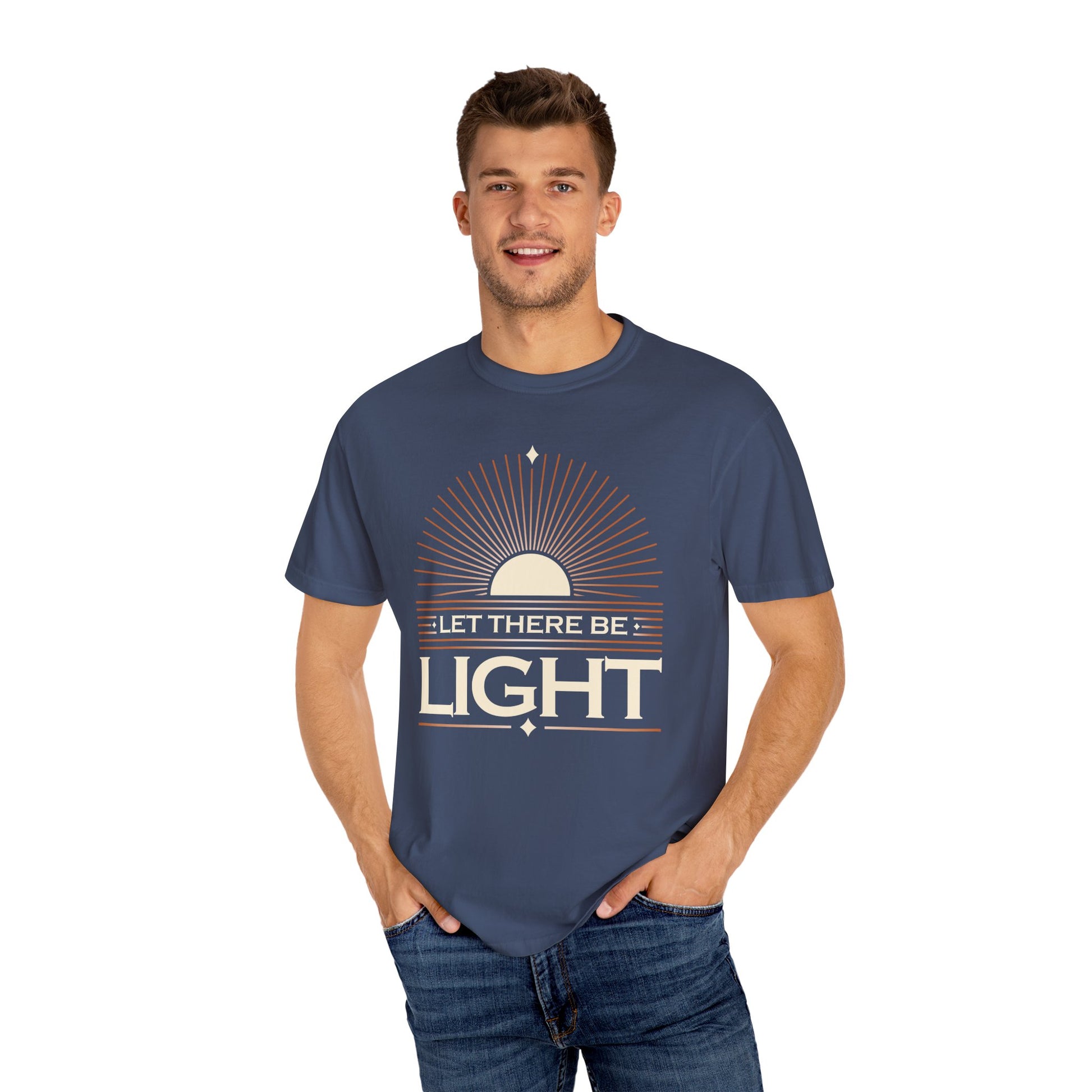 Let There Be Light Unisex Garment-Dyed T-Shirt - The Shield of Light