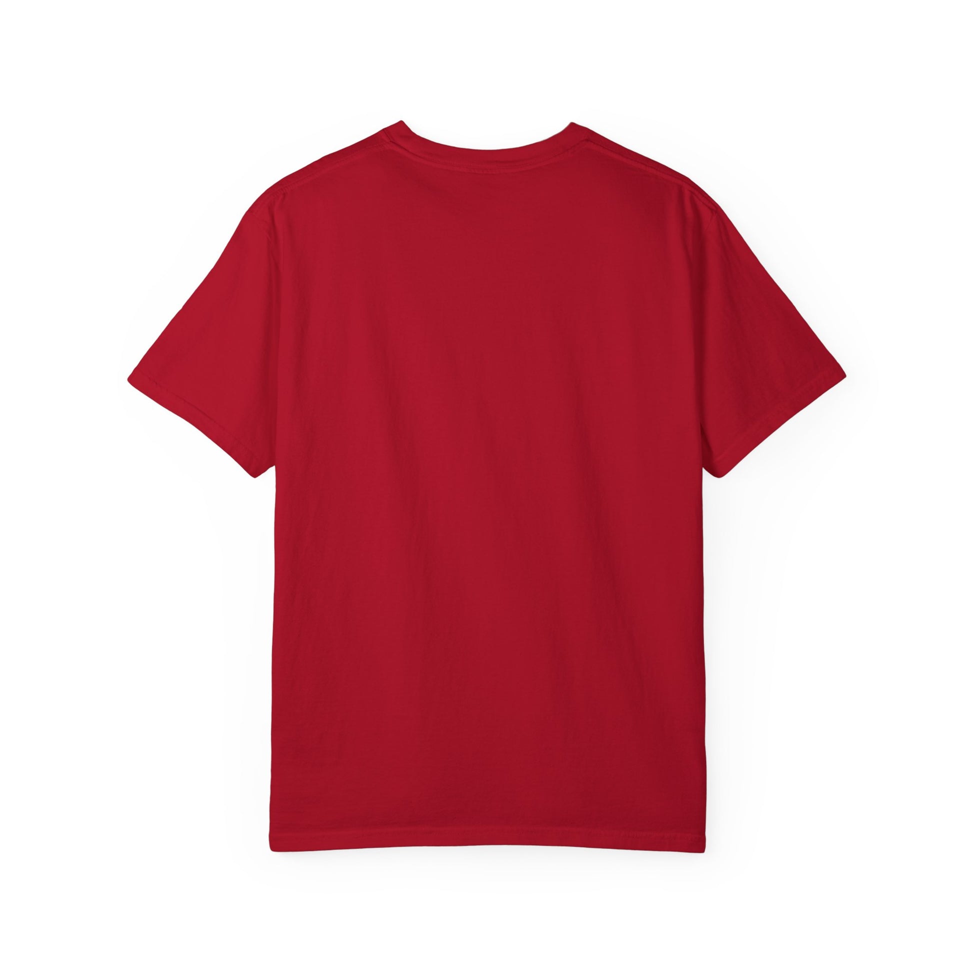 Black unisex "Run The Race" garment-dyed T-shirt by Printify, featuring a casual fit and bold printed design.