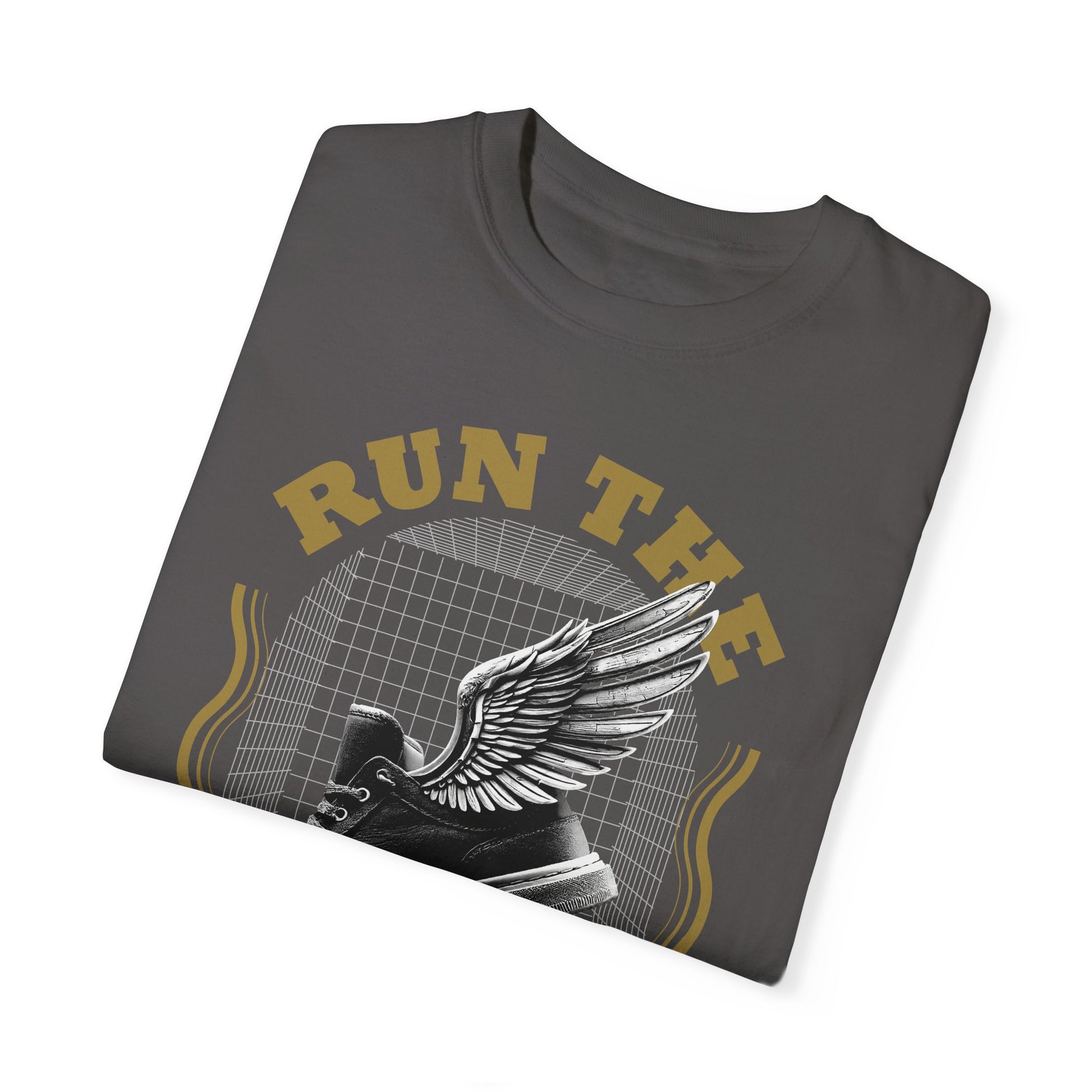 "Run The Race" Unisex Garment-Dyed T-Shirt - The Shield of Light