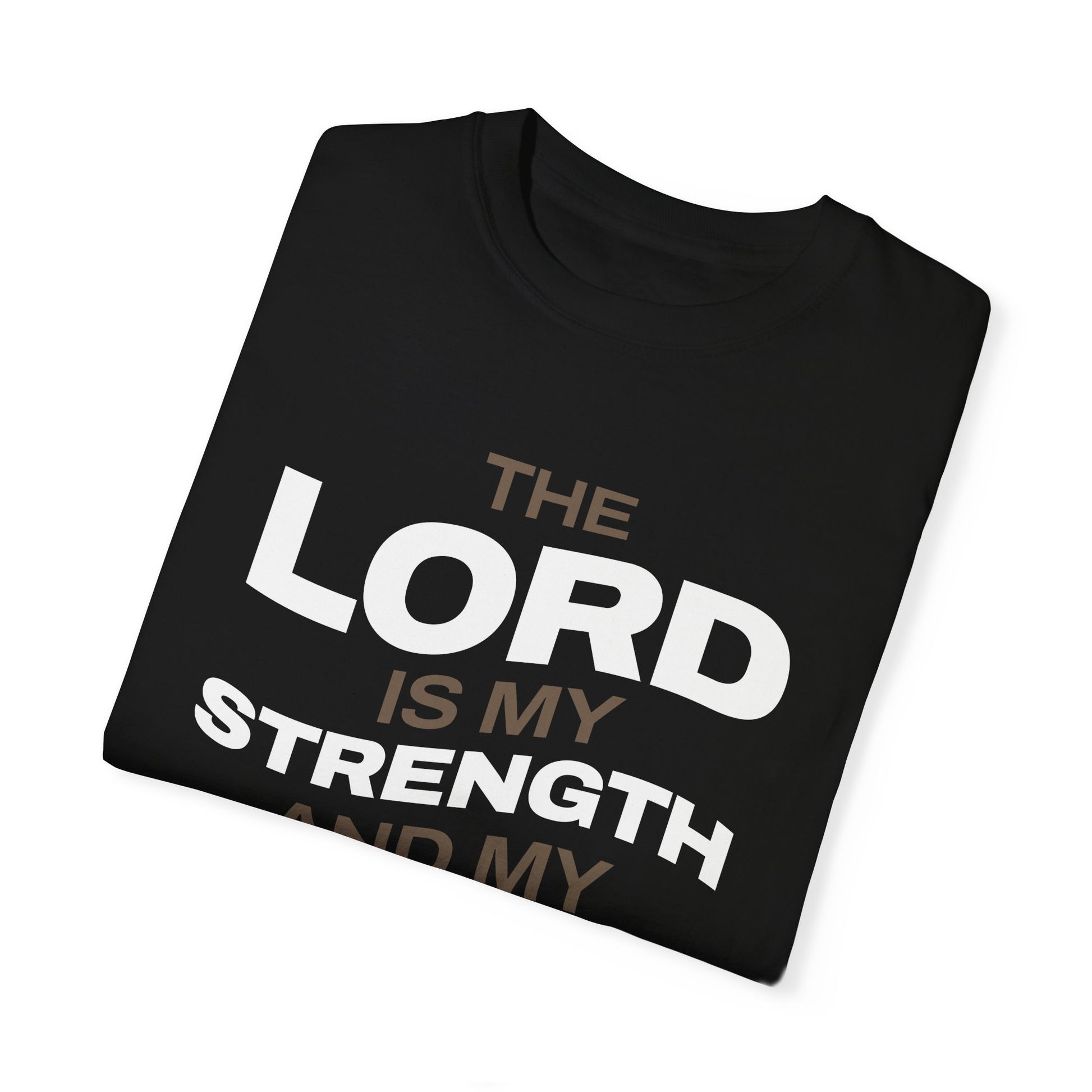 "The Lord Is My Strength and My Shield Psalm 28:7" Unisex Garment-Dyed T-Shirt - The Shield of Light
