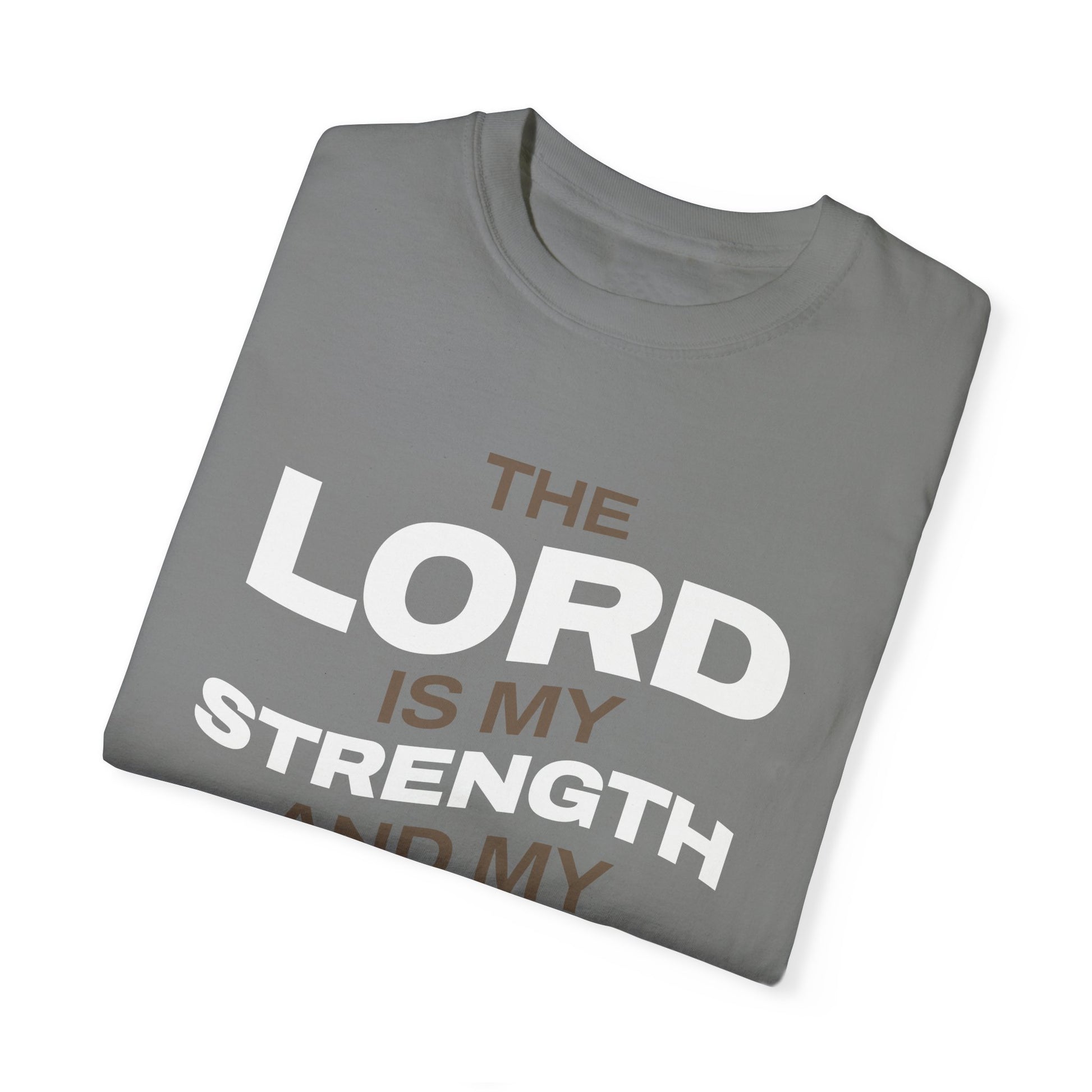 "The Lord Is My Strength and My Shield Psalm 28:7" Unisex Garment-Dyed T-Shirt - The Shield of Light
