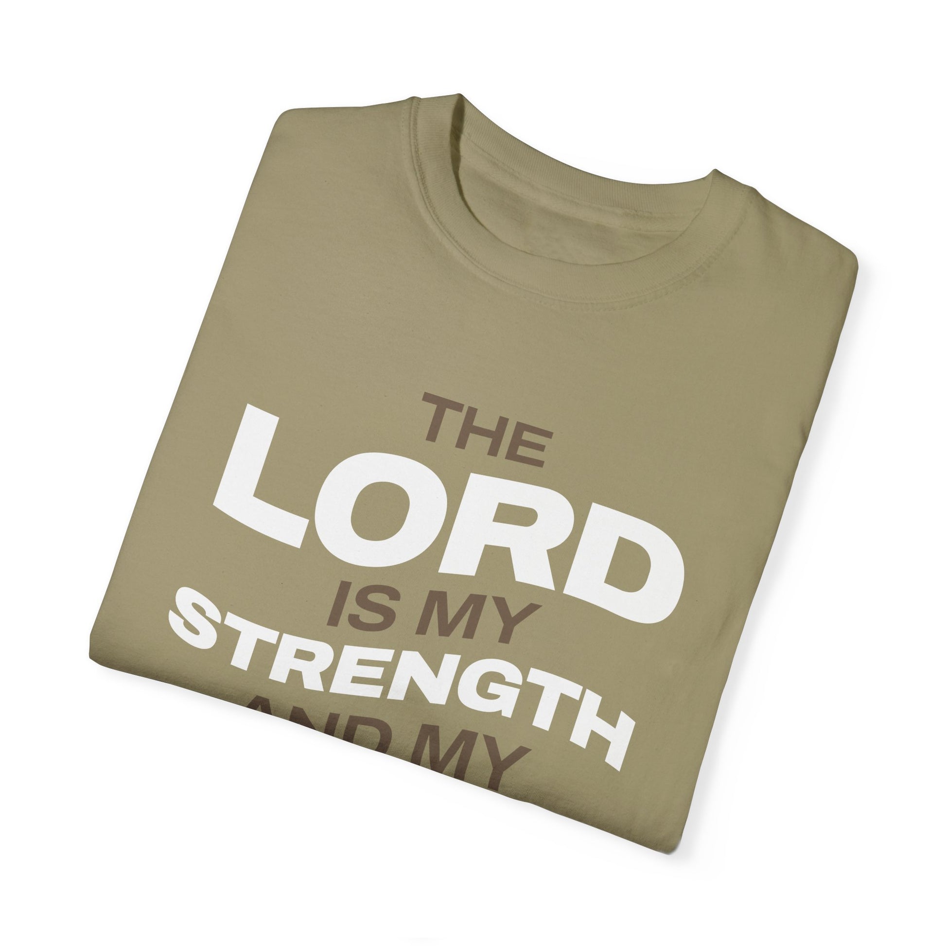"The Lord Is My Strength and My Shield Psalm 28:7" Unisex Garment-Dyed T-Shirt - The Shield of Light