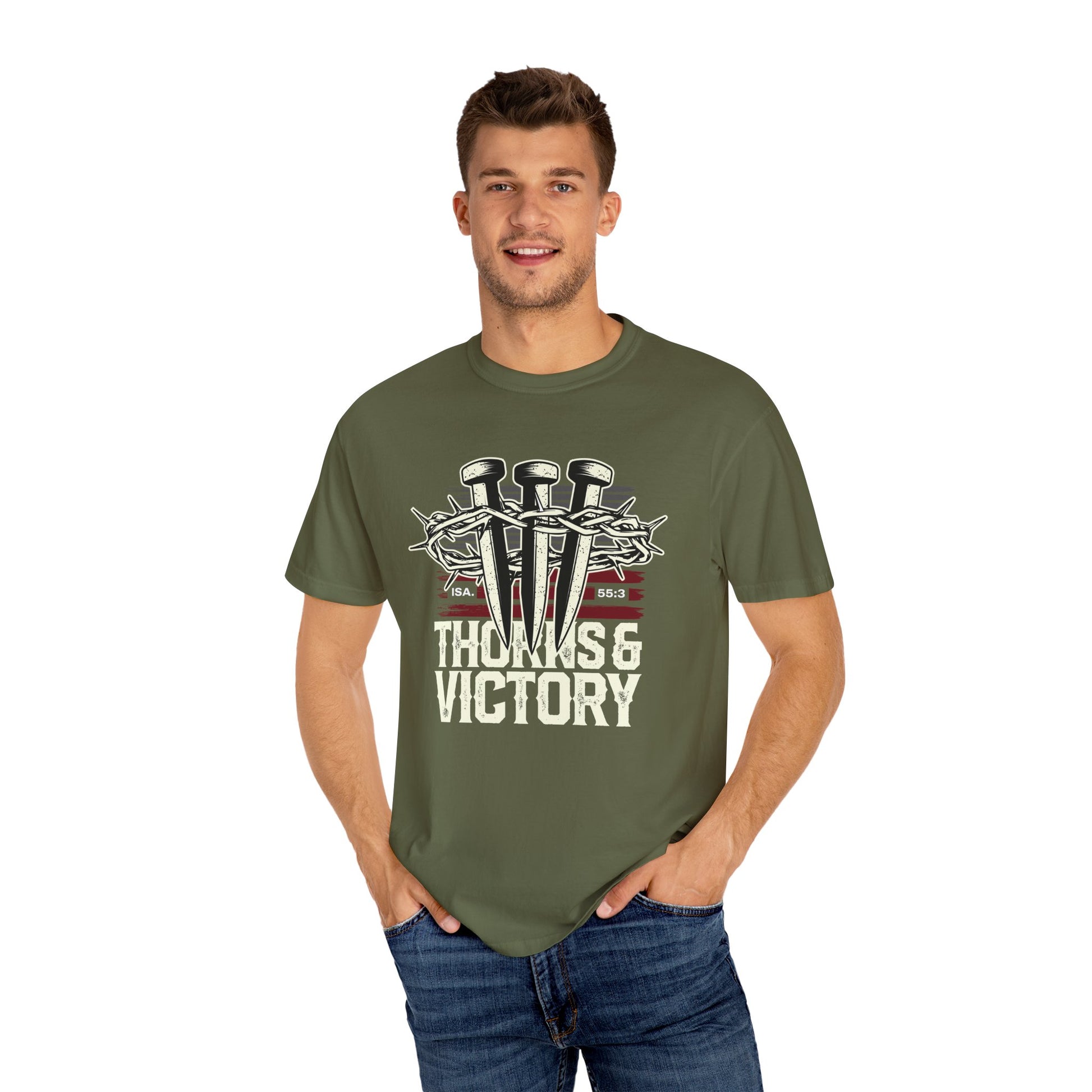 Thorns & Victory Unisex Garment-Dyed T-Shirt - The Shield of Light