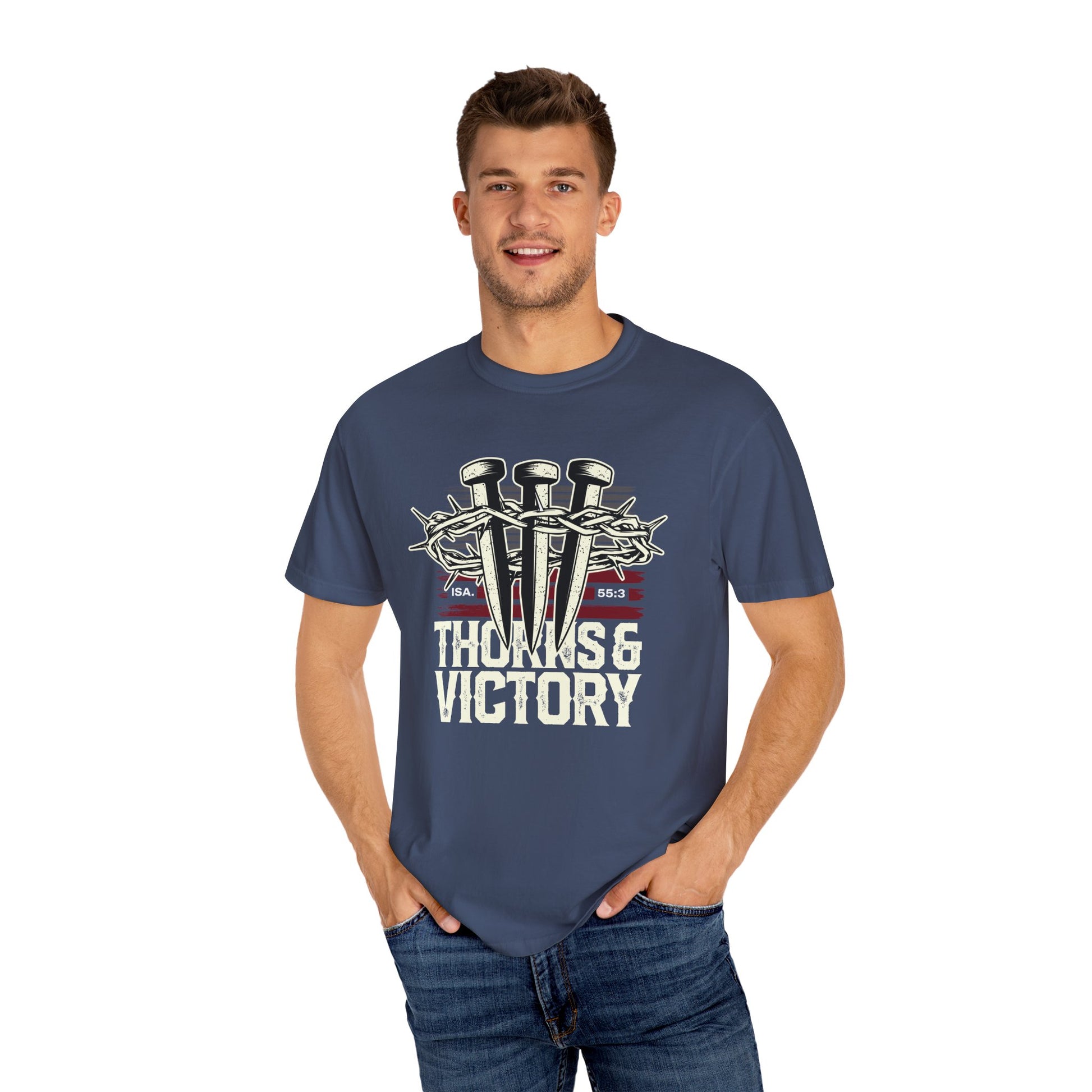 Thorns & Victory Unisex Garment-Dyed T-Shirt - The Shield of Light