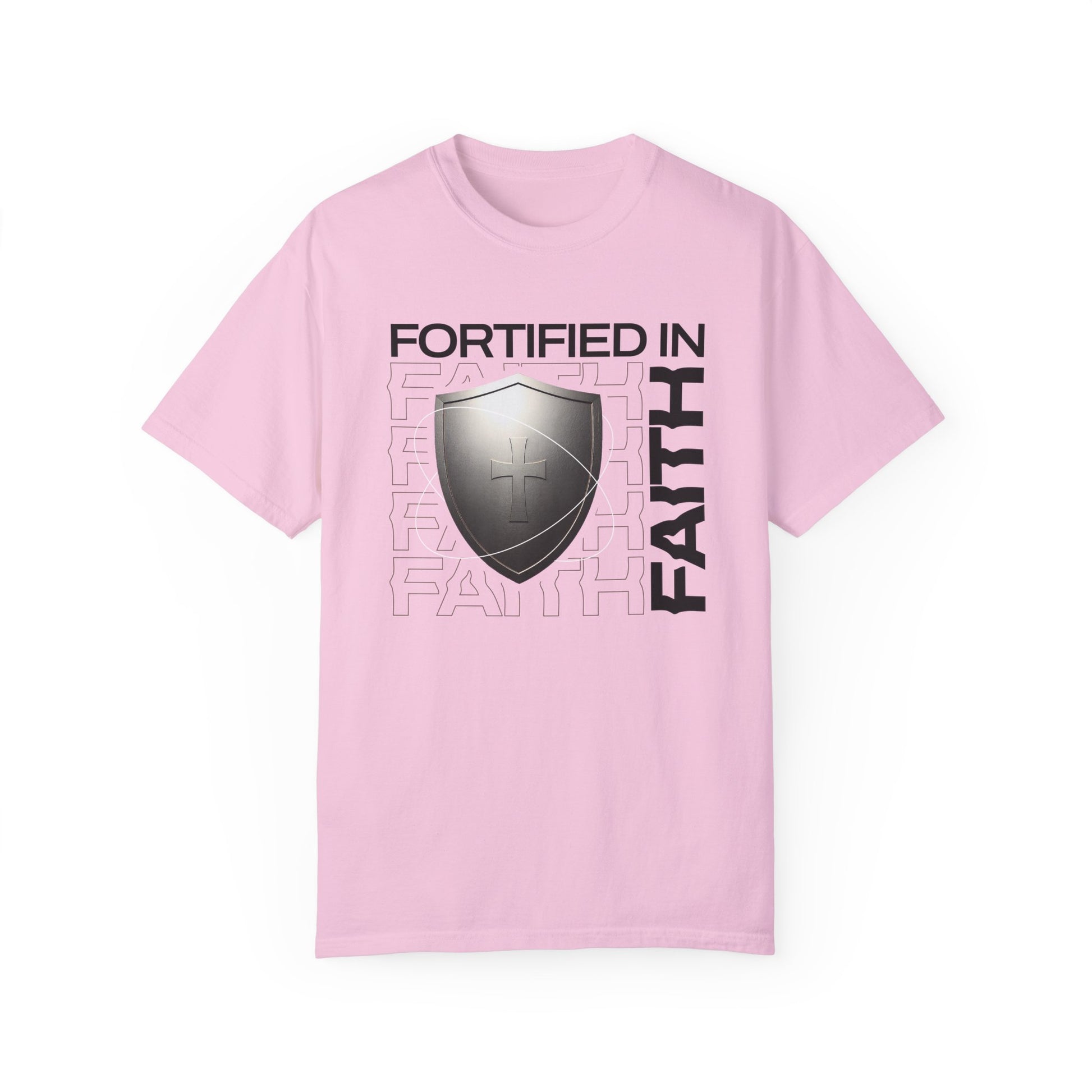 "Fortified In  Faith " Unisex Garment-Dyed T-Shirt - The Shield of Light
