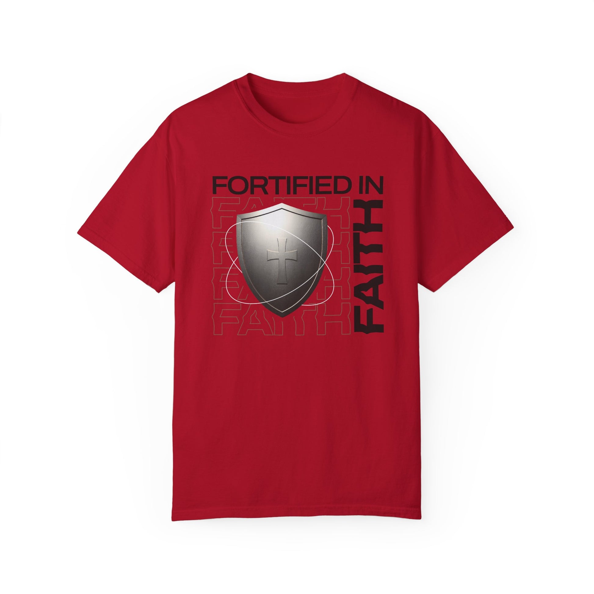 "Fortified In  Faith " Unisex Garment-Dyed T-Shirt - The Shield of Light