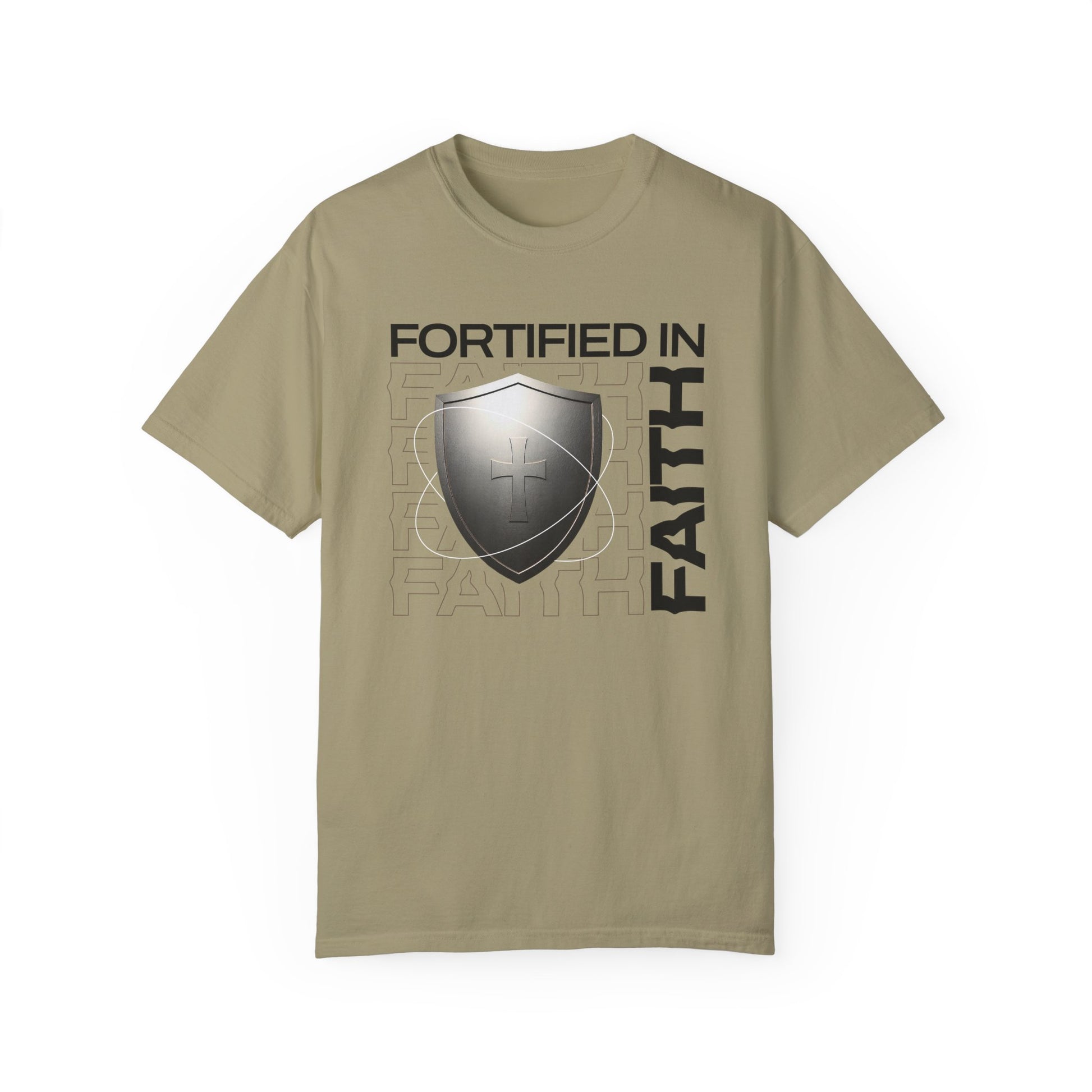 "Fortified In  Faith " Unisex Garment-Dyed T-Shirt - The Shield of Light