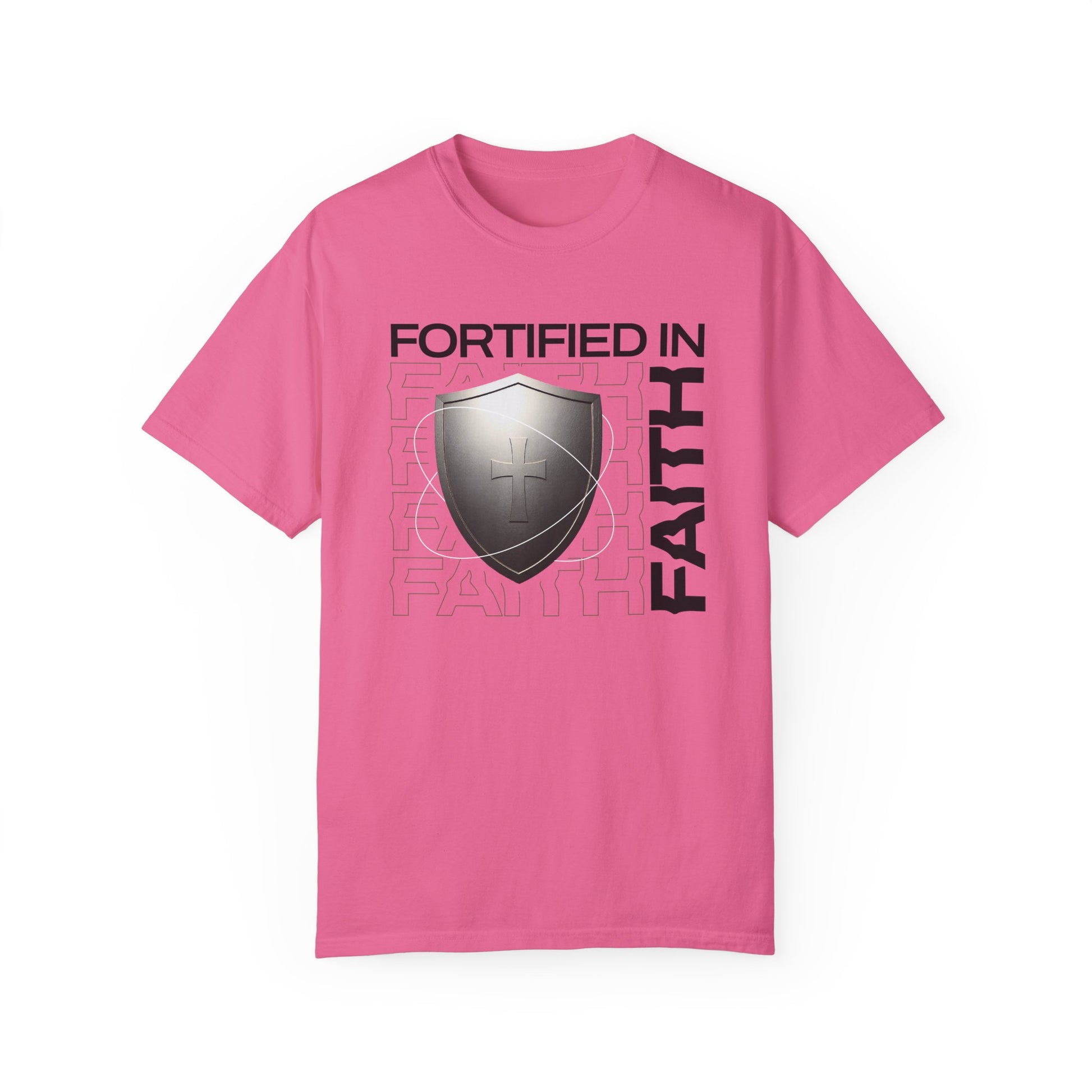 "Fortified In  Faith " Unisex Garment-Dyed T-Shirt - The Shield of Light
