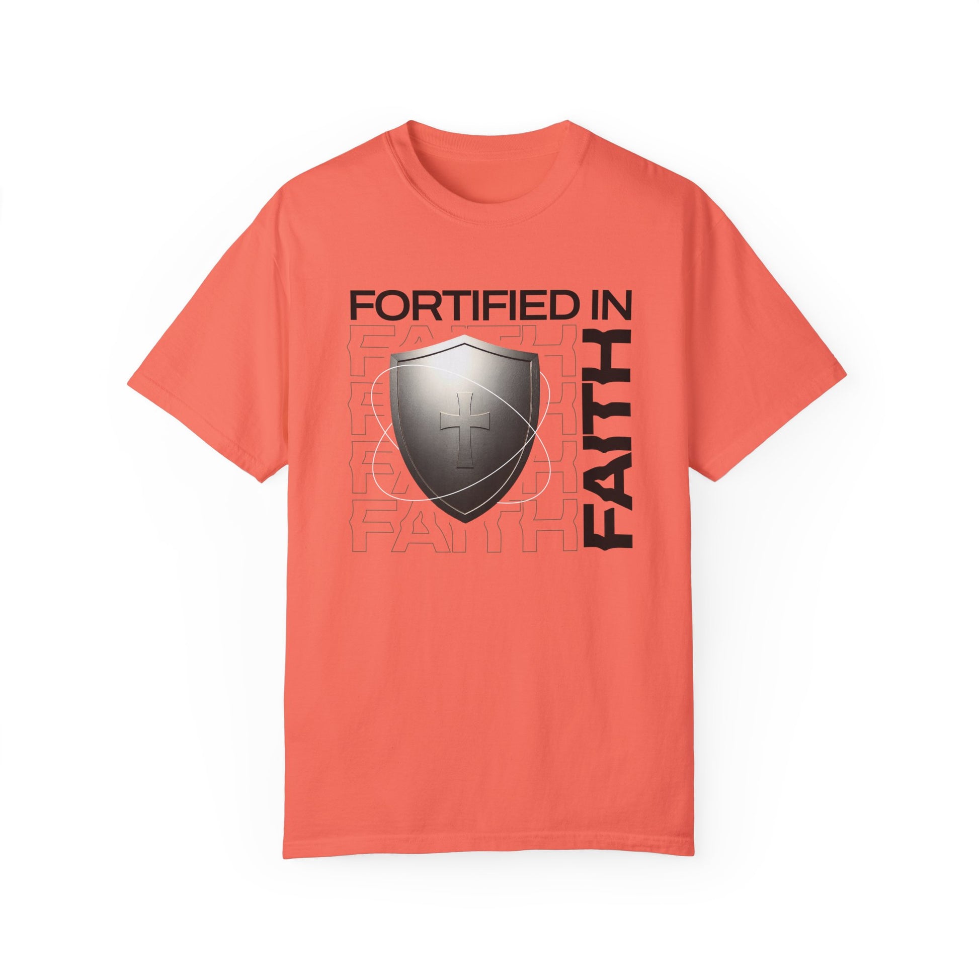 "Fortified In  Faith " Unisex Garment-Dyed T-Shirt - The Shield of Light