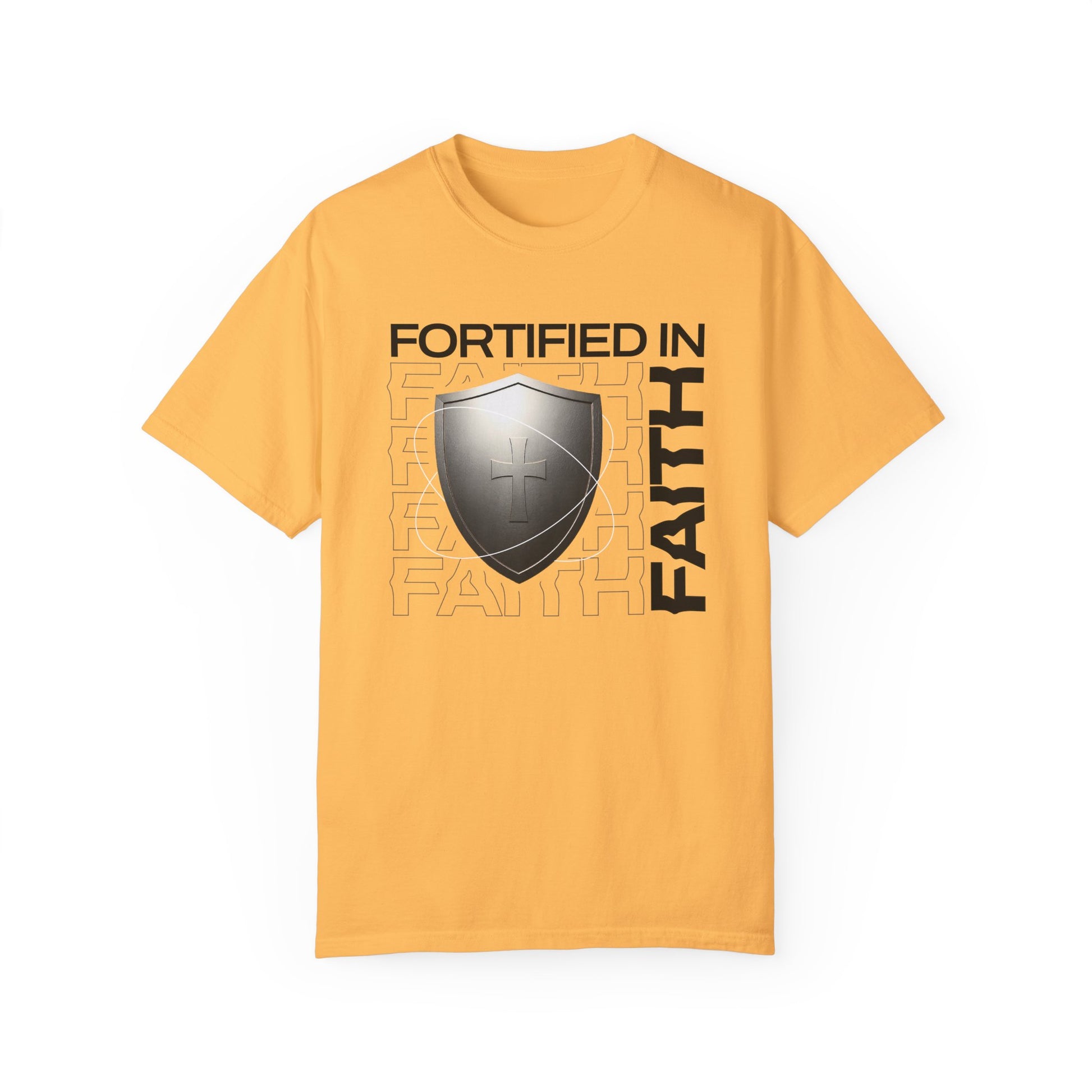 "Fortified In  Faith " Unisex Garment-Dyed T-Shirt - The Shield of Light