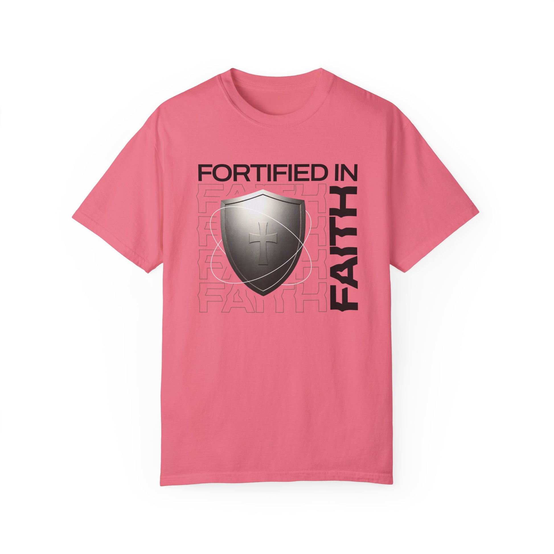 "Fortified In  Faith " Unisex Garment-Dyed T-Shirt - The Shield of Light