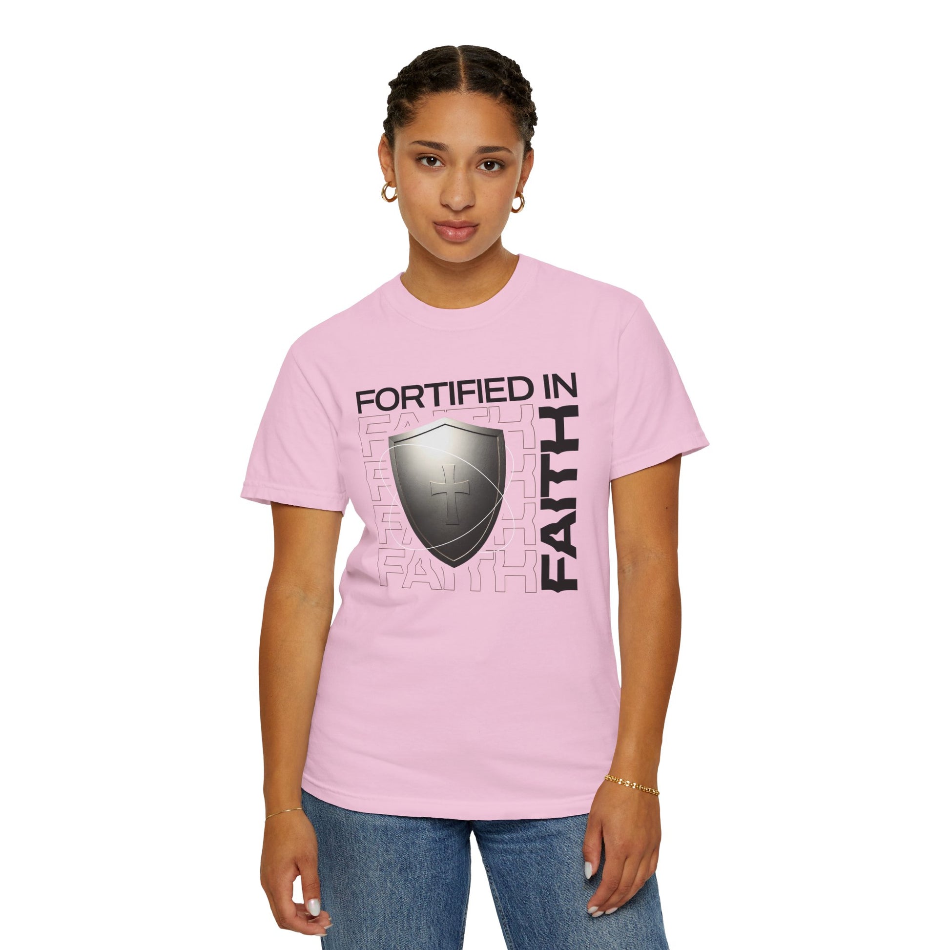 "Fortified In  Faith " Unisex Garment-Dyed T-Shirt - The Shield of Light