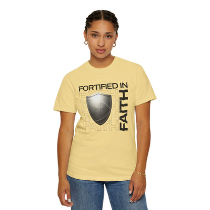 "Fortified In  Faith " Unisex Garment-Dyed T-Shirt - The Shield of Light