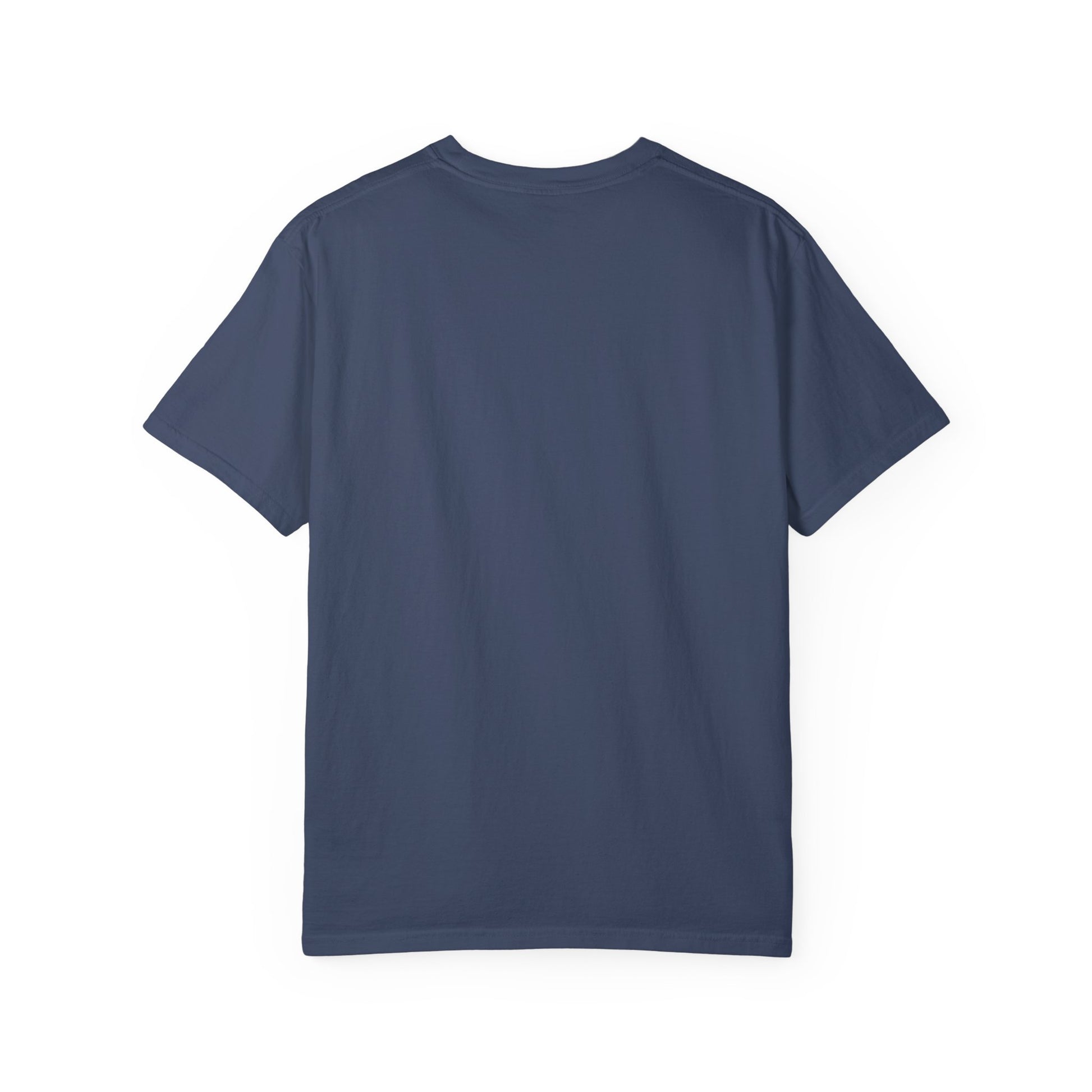 Red unisex garment-dyed T-shirt from Printify with "Run The Race" design, casual fit, and soft fabric.