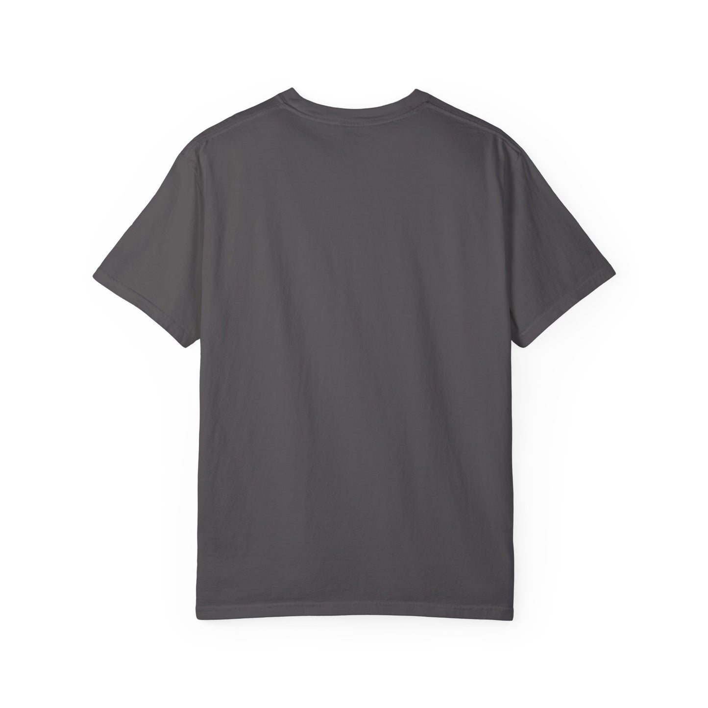 Red unisex garment-dyed T-shirt by Printify with "Run The Race" printed design, casual fit and soft fabric.