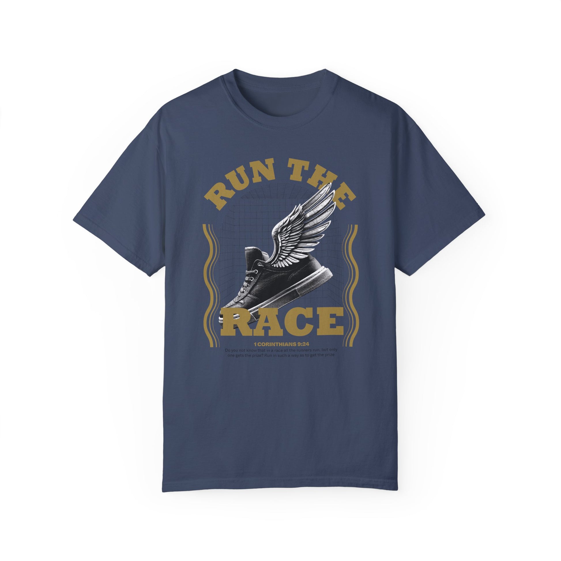 Run The Race Unisex Garment-Dyed T-Shirt - The Shield of Light