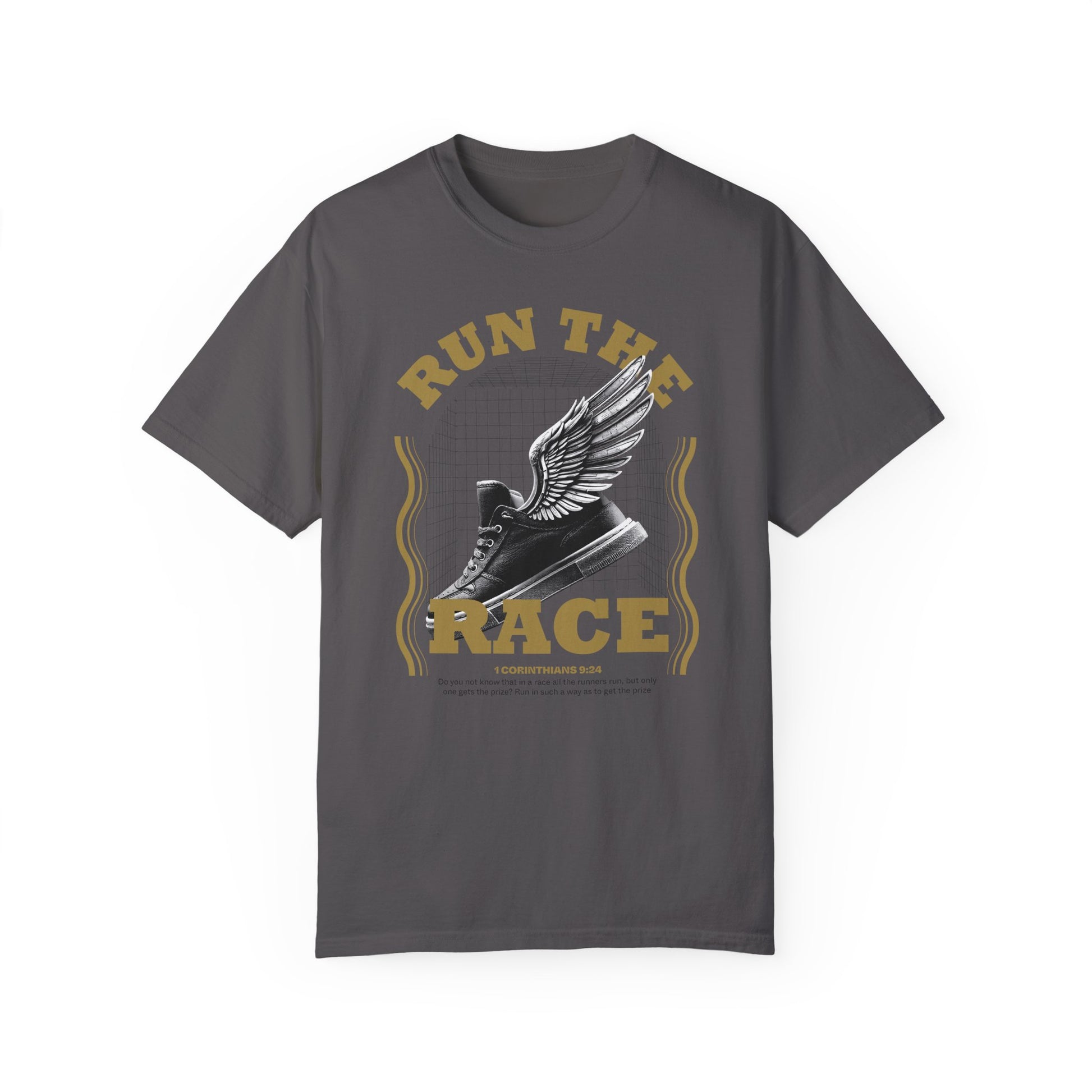Run The Race Unisex Garment-Dyed T-Shirt - The Shield of Light