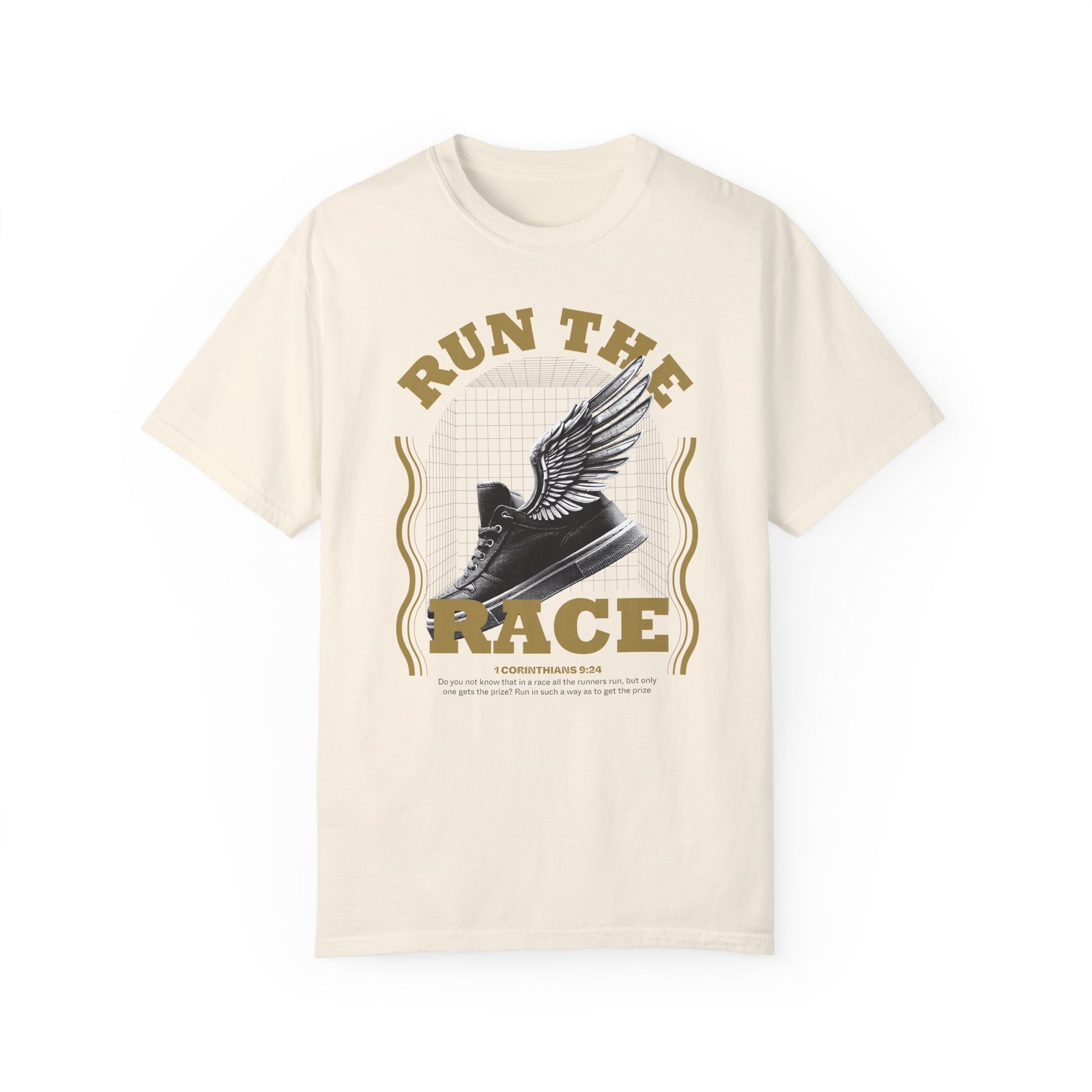 Run The Race Unisex Garment-Dyed T-Shirt - The Shield of Light
