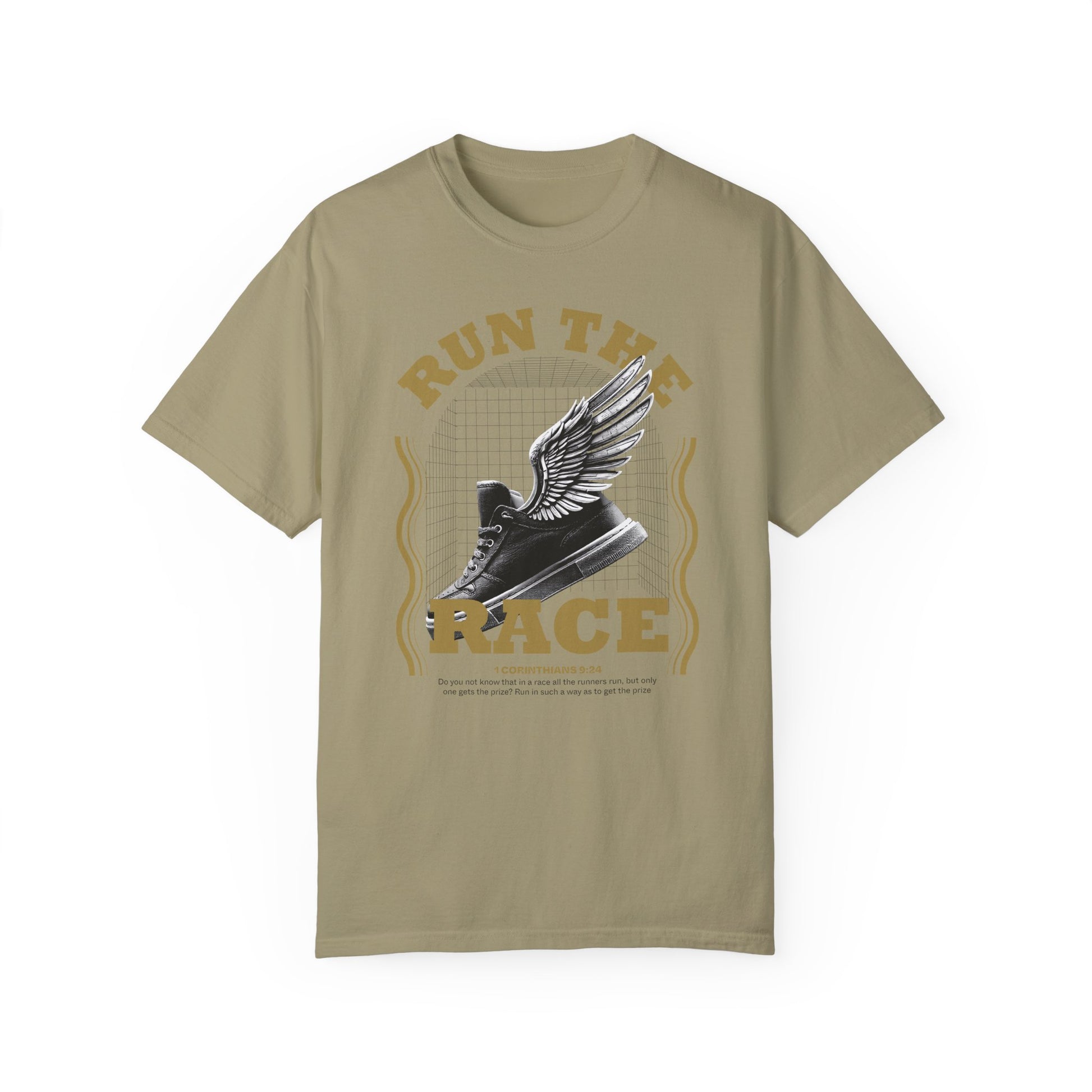 Run The Race Unisex Garment-Dyed T-Shirt - The Shield of Light
