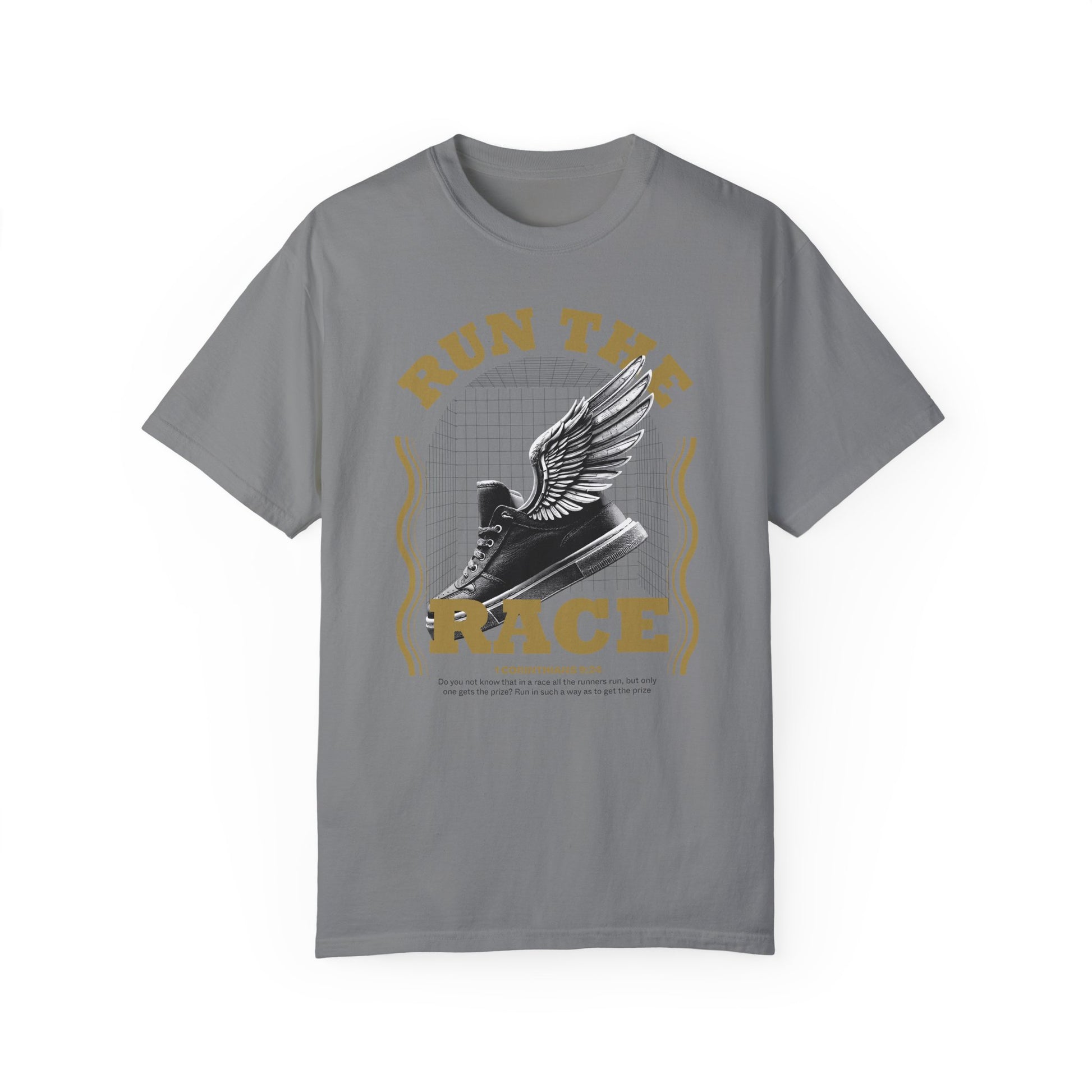 Run The Race Unisex Garment-Dyed T-Shirt - The Shield of Light