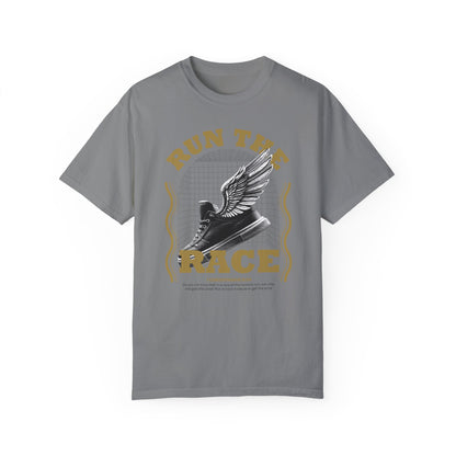 Run The Race Unisex Garment-Dyed T-Shirt - The Shield of Light