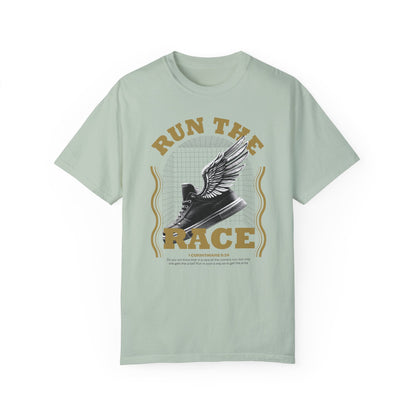 Run The Race Unisex Garment-Dyed T-Shirt - The Shield of Light
