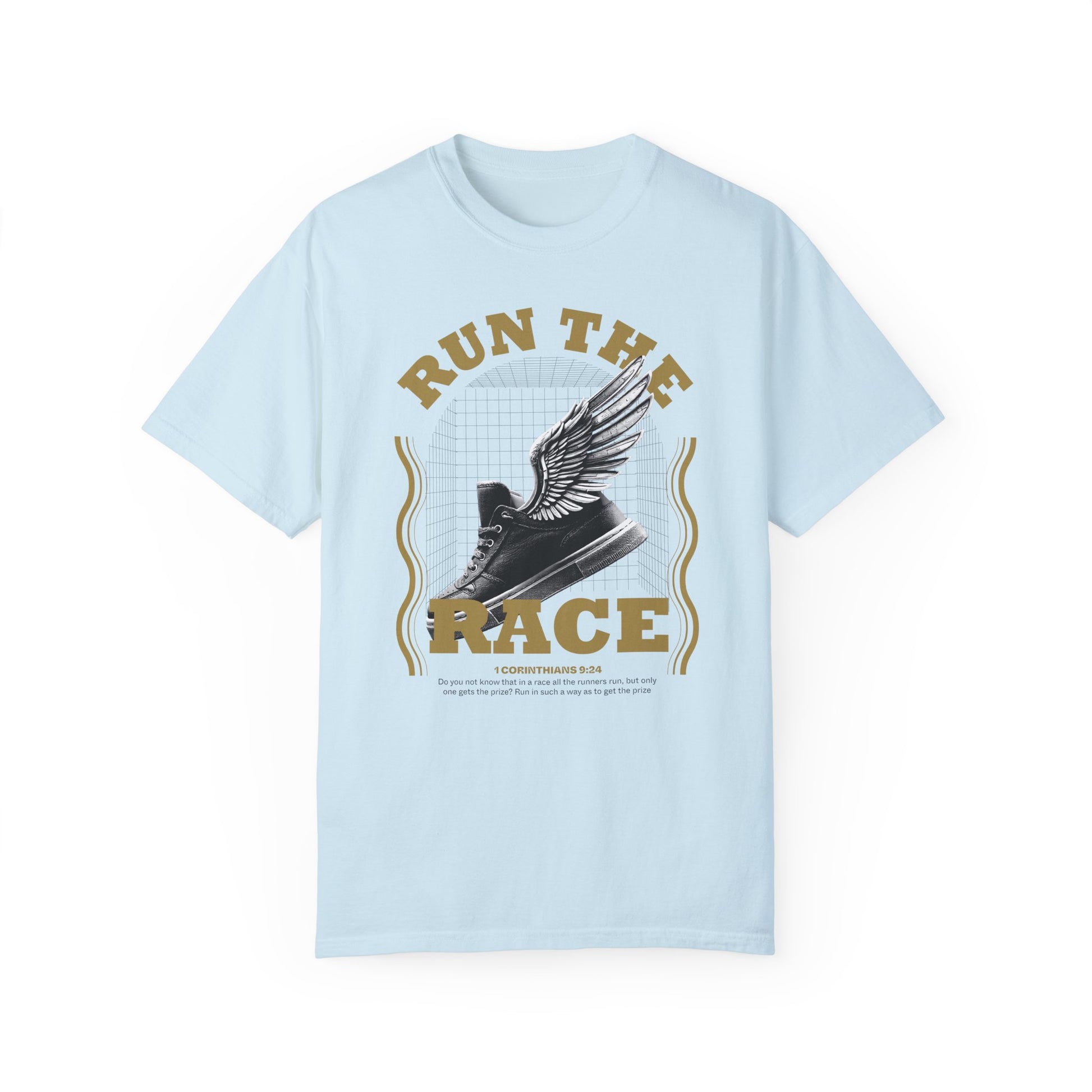 Run The Race Unisex Garment-Dyed T-Shirt - The Shield of Light