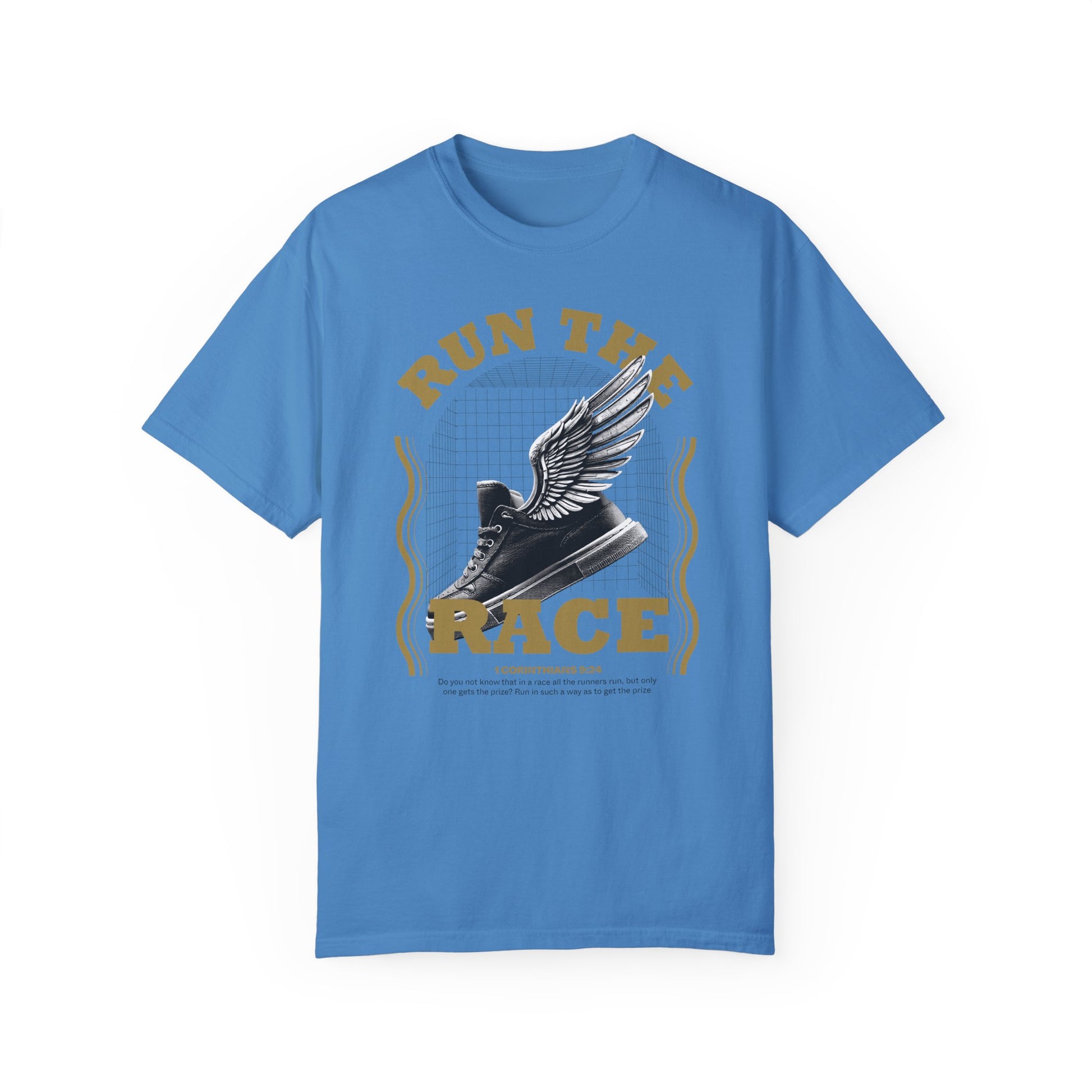 Run The Race Unisex Garment-Dyed T-Shirt - The Shield of Light