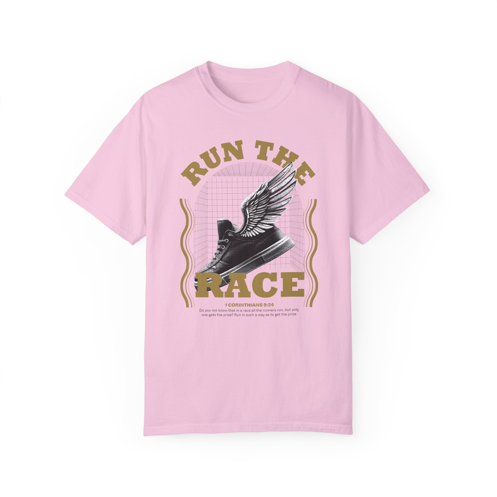 Run The Race Unisex Garment-Dyed T-Shirt - The Shield of Light