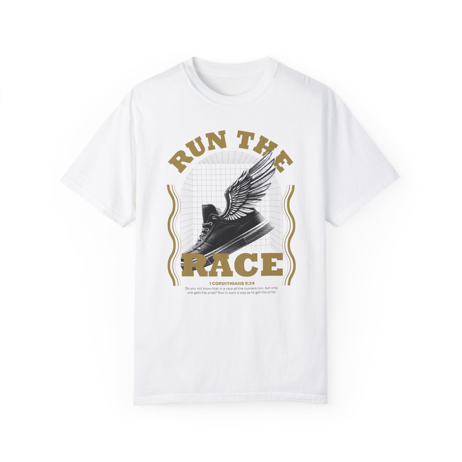 Run The Race Unisex Garment-Dyed T-Shirt - The Shield of Light