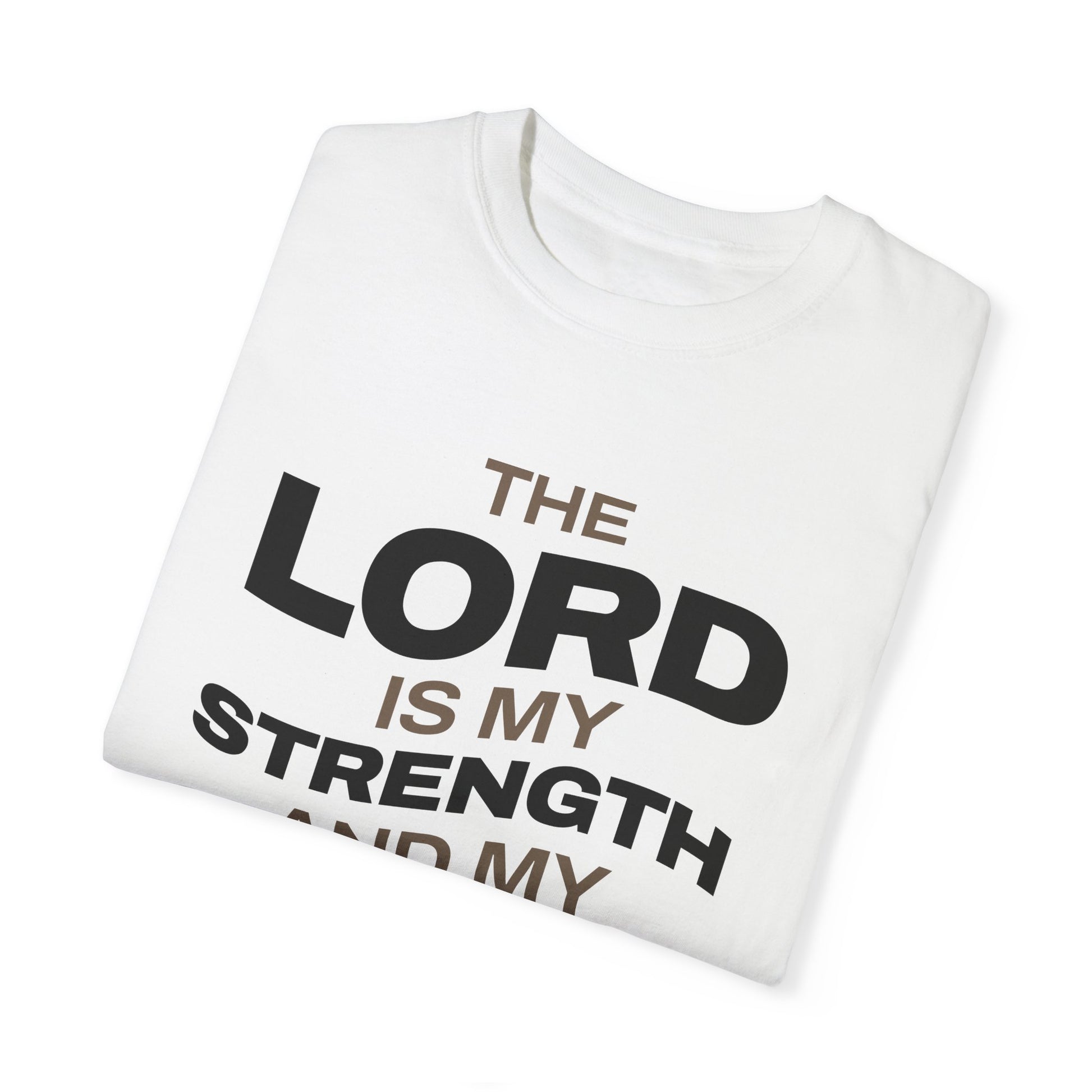 "The Lord Is My Strength and My Shield Psalm 28:7" Unisex Garment-Dyed T-Shirt - The Shield of Light