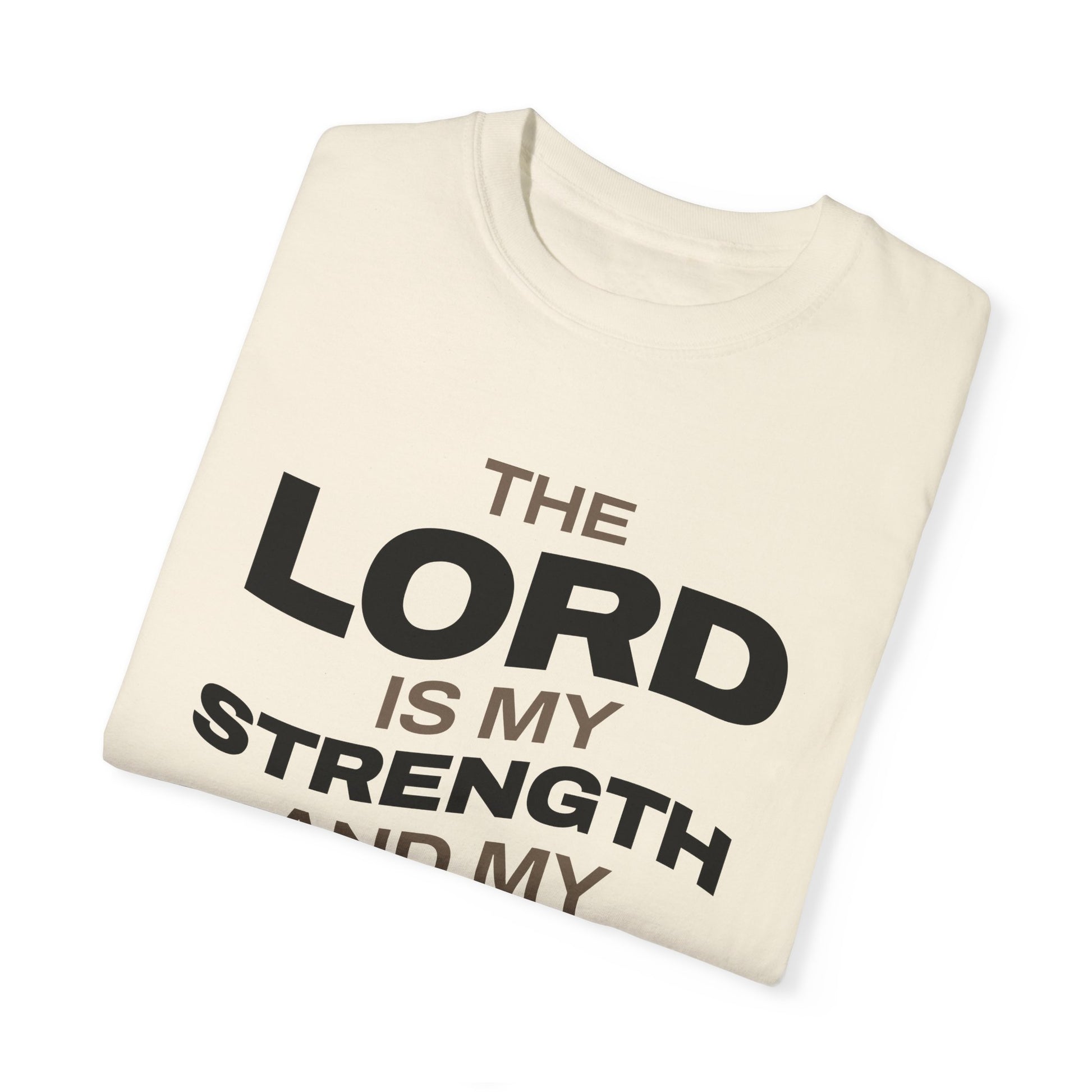 "The Lord Is My Strength and My Shield Psalm 28:7" Unisex Garment-Dyed T-Shirt - The Shield of Light