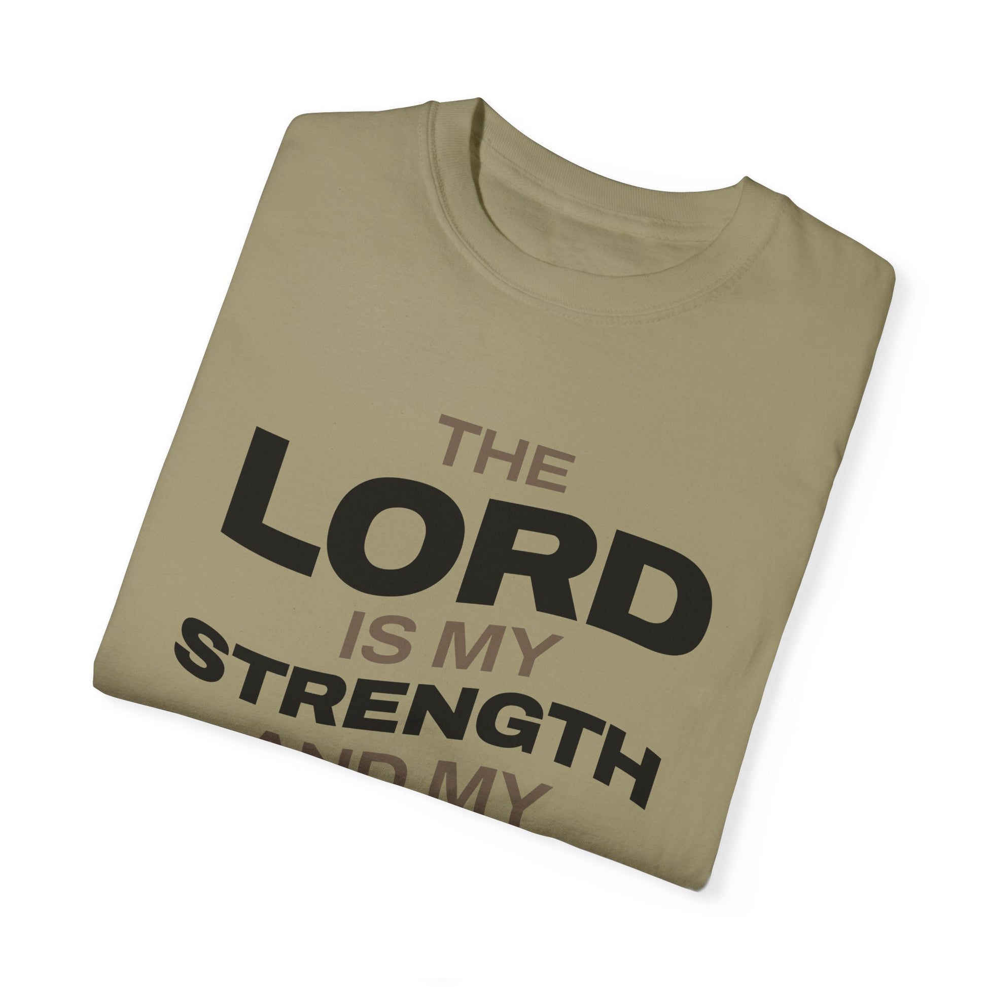 "The Lord Is My Strength and My Shield Psalm 28:7" Unisex Garment-Dyed T-Shirt - The Shield of Light