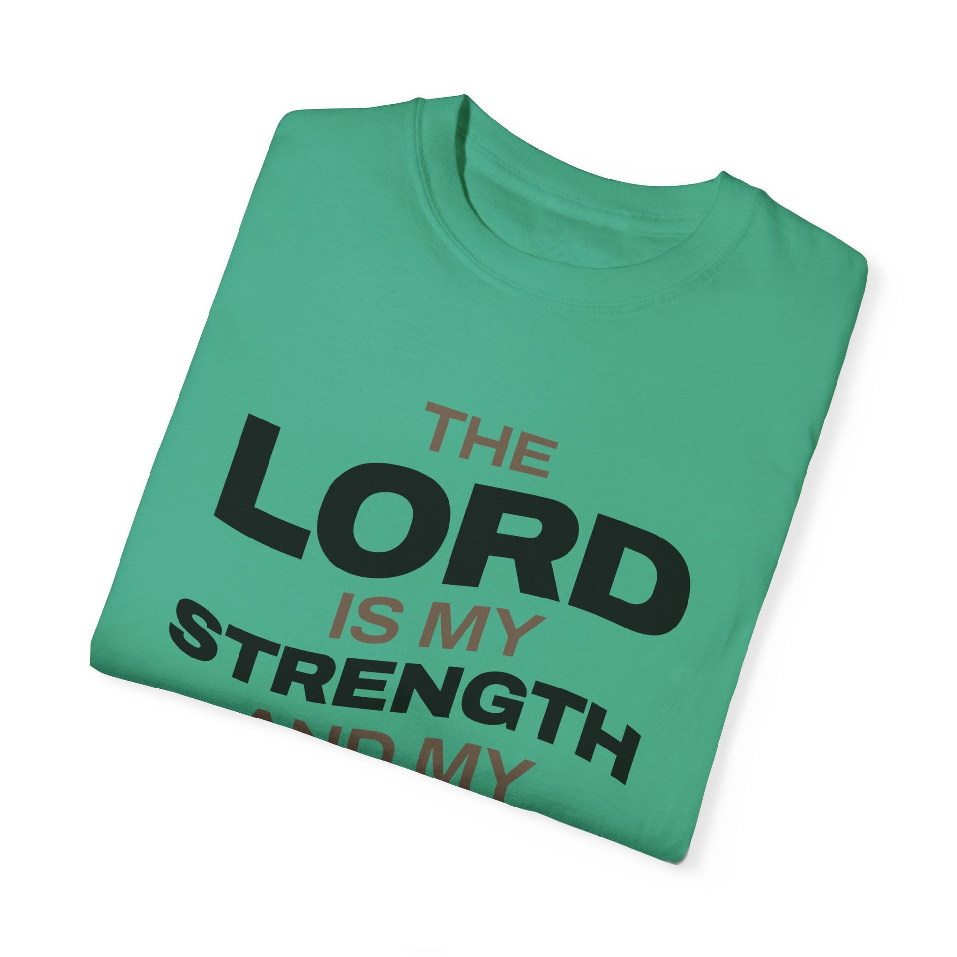 "The Lord Is My Strength and My Shield Psalm 28:7" Unisex Garment-Dyed T-Shirt - The Shield of Light