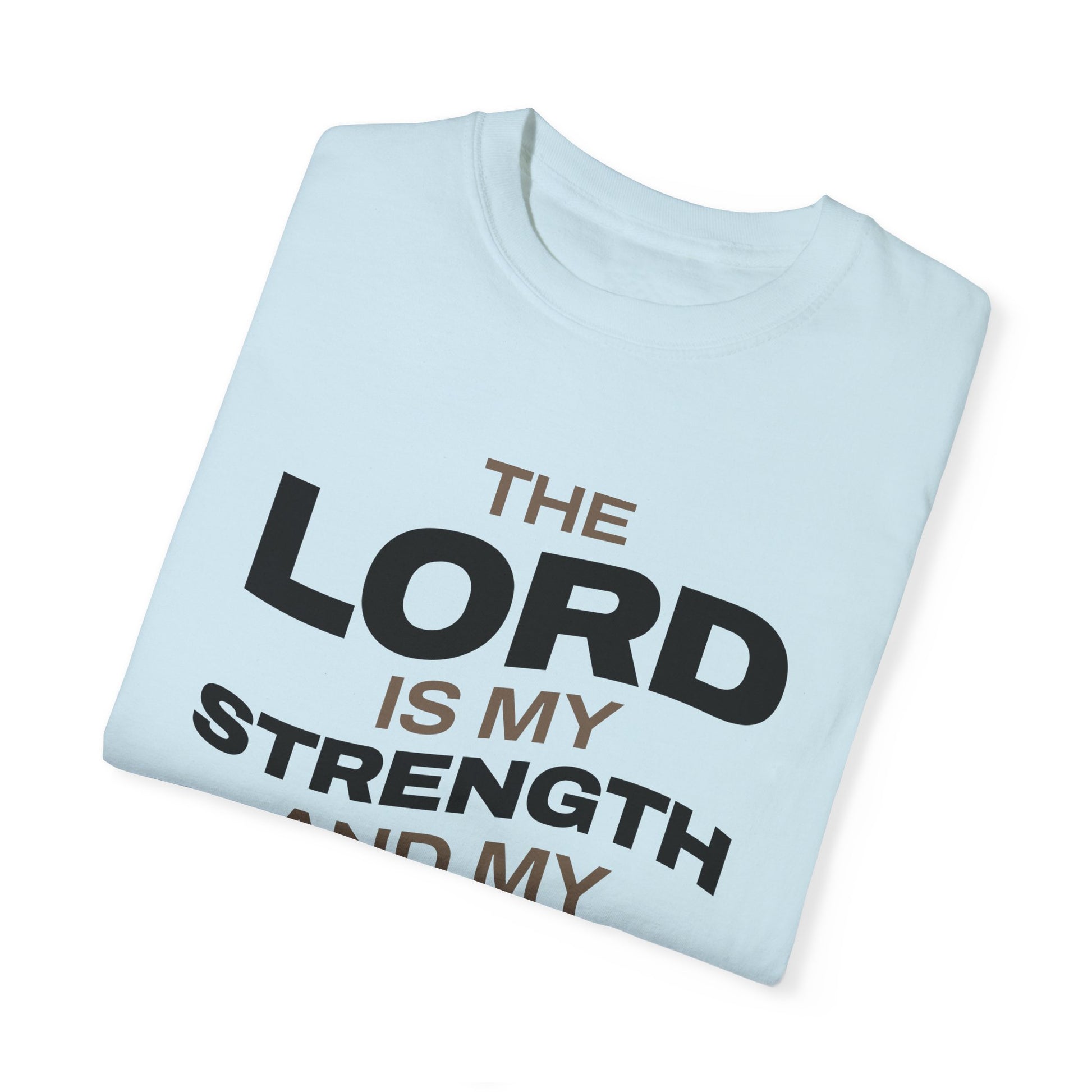 "The Lord Is My Strength and My Shield Psalm 28:7" Unisex Garment-Dyed T-Shirt - The Shield of Light