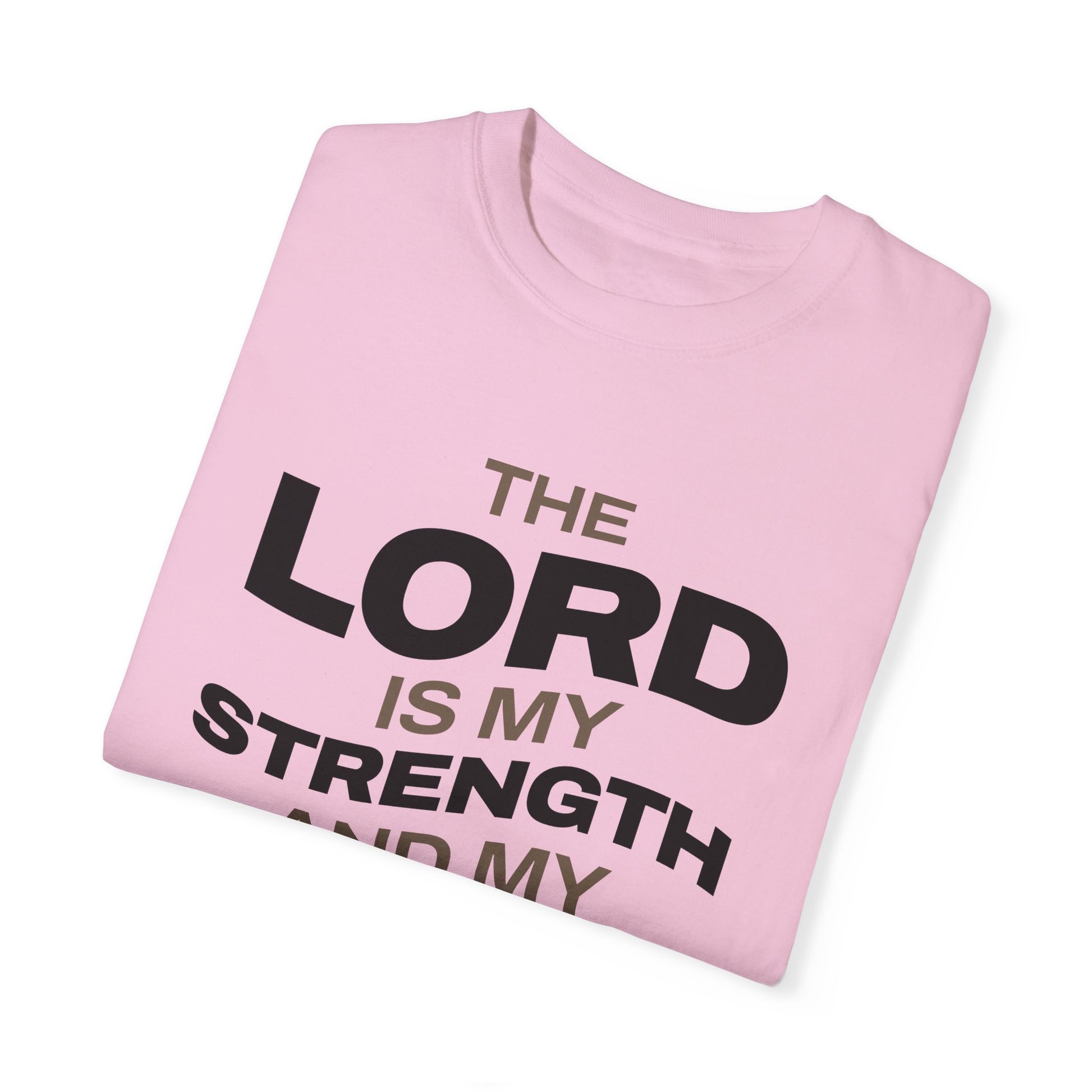 "The Lord Is My Strength and My Shield Psalm 28:7" Unisex Garment-Dyed T-Shirt - The Shield of Light