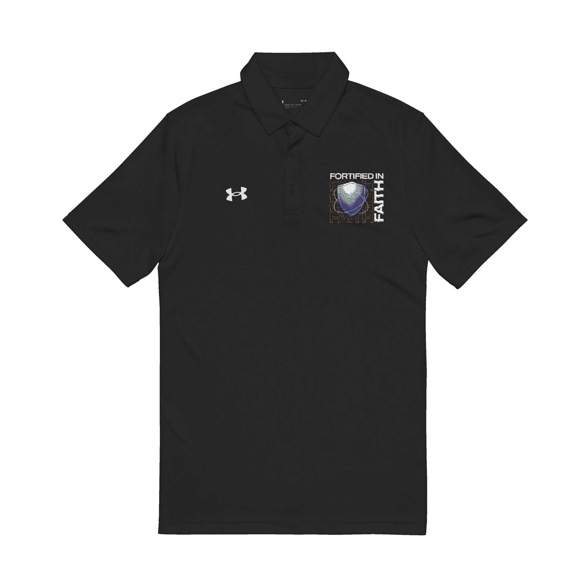 "Fortified In Faith " Under Armour® Men's Polo Shirt - The Shield of Light