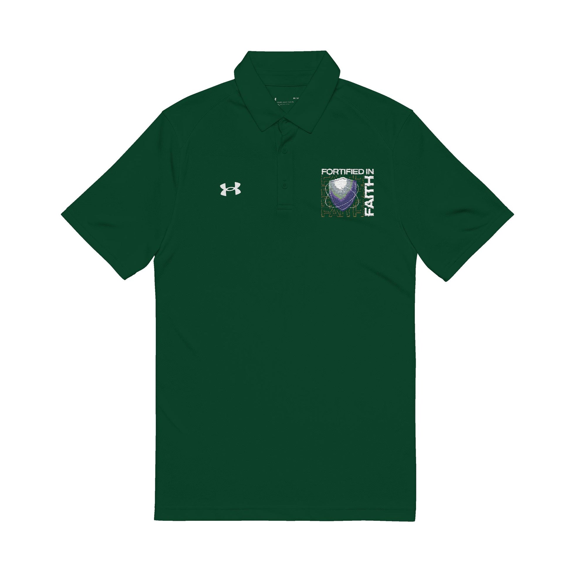 "Fortified In Faith " Under Armour® Men's Polo Shirt - The Shield of Light