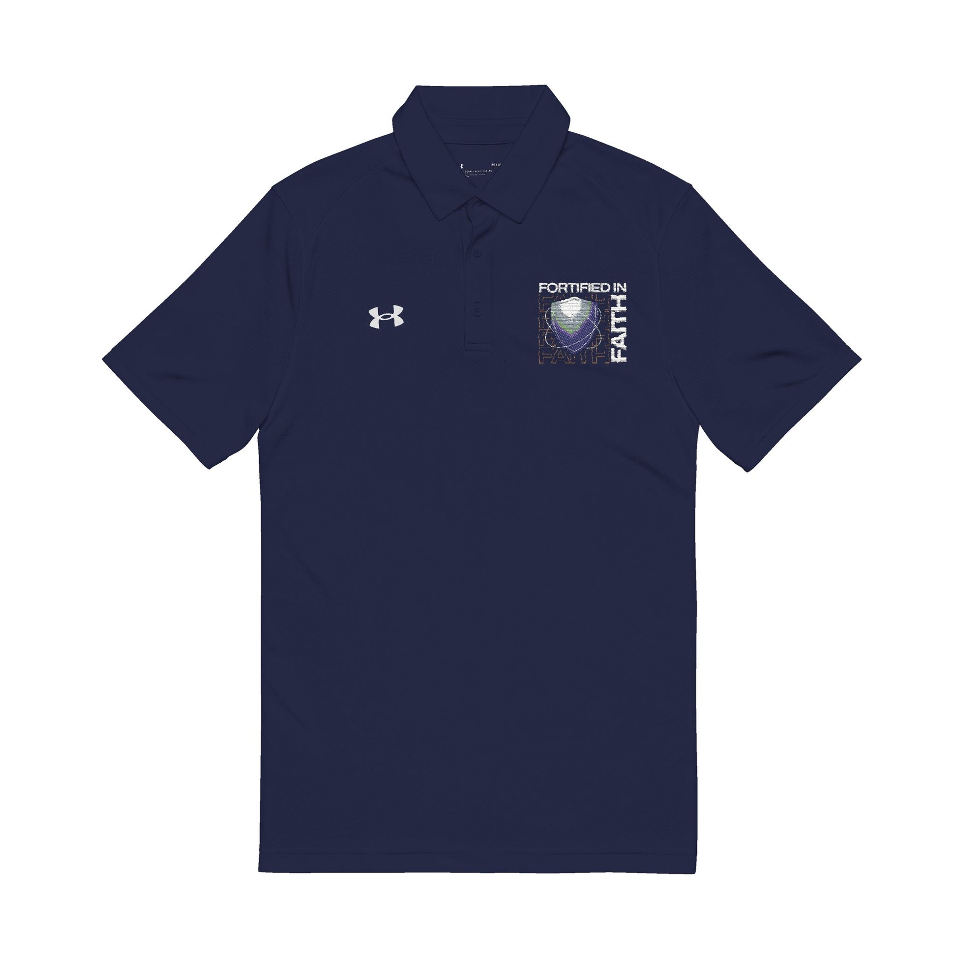 "Fortified In Faith " Under Armour® Men's Polo Shirt - The Shield of Light