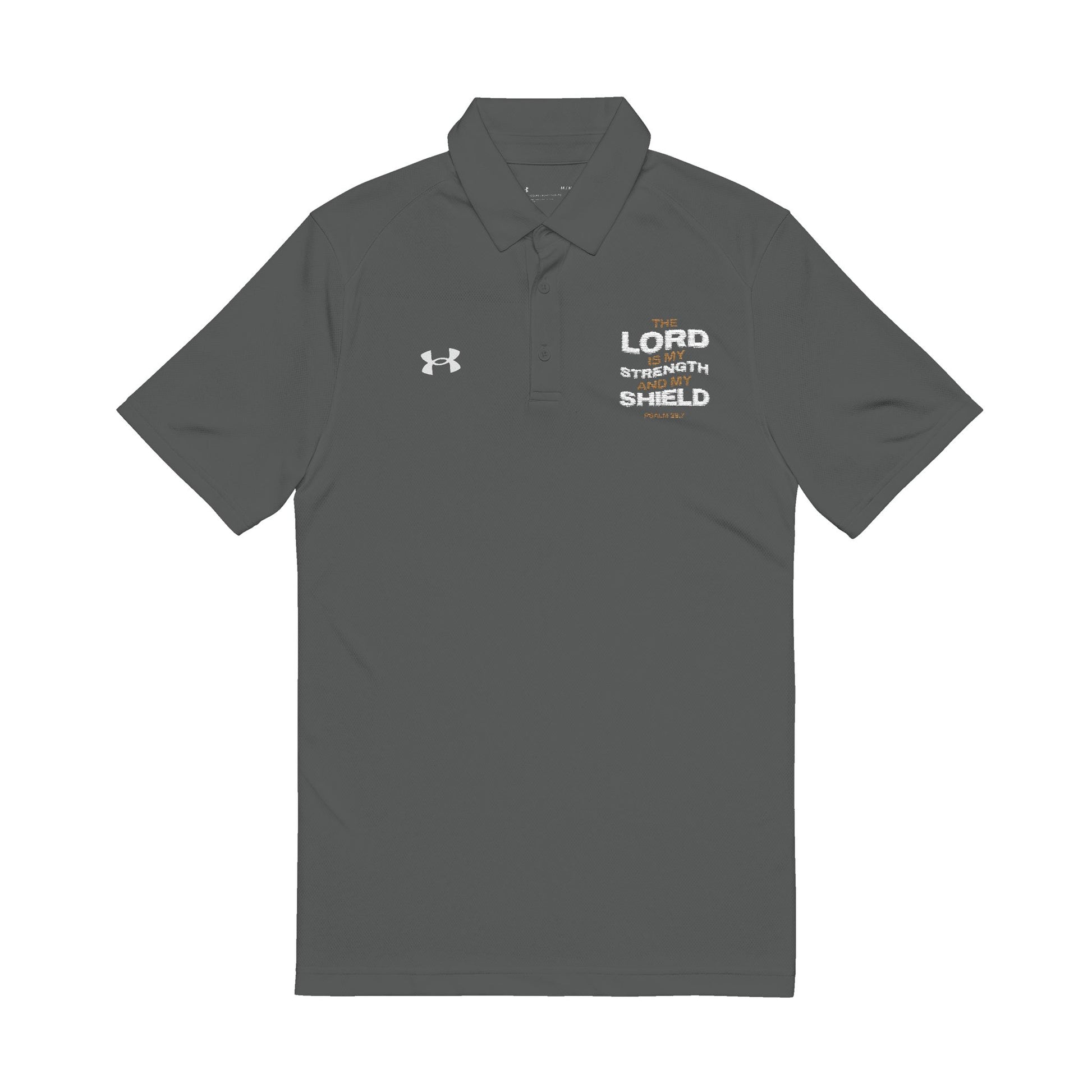 "The Lord Is My Strength and My Shield Psalm 28:7" Under Armour® Men's Polo Shirt - The Shield of Light