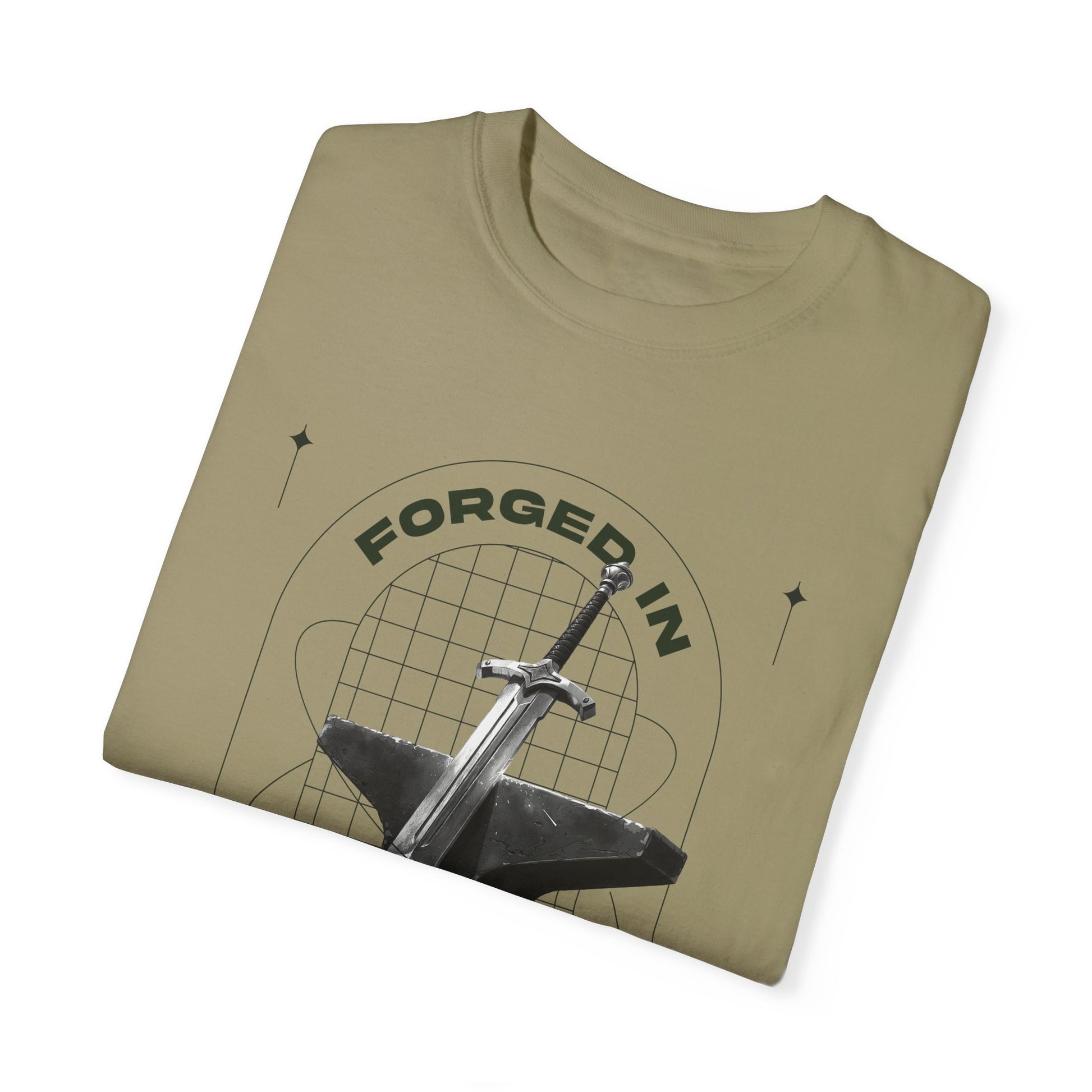 "Forged In Strength" Unisex Garment-Dyed T-Shirt - The Shield of Light