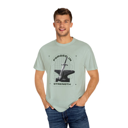 "Forged In Strength" Unisex Garment-Dyed T-Shirt - The Shield of Light
