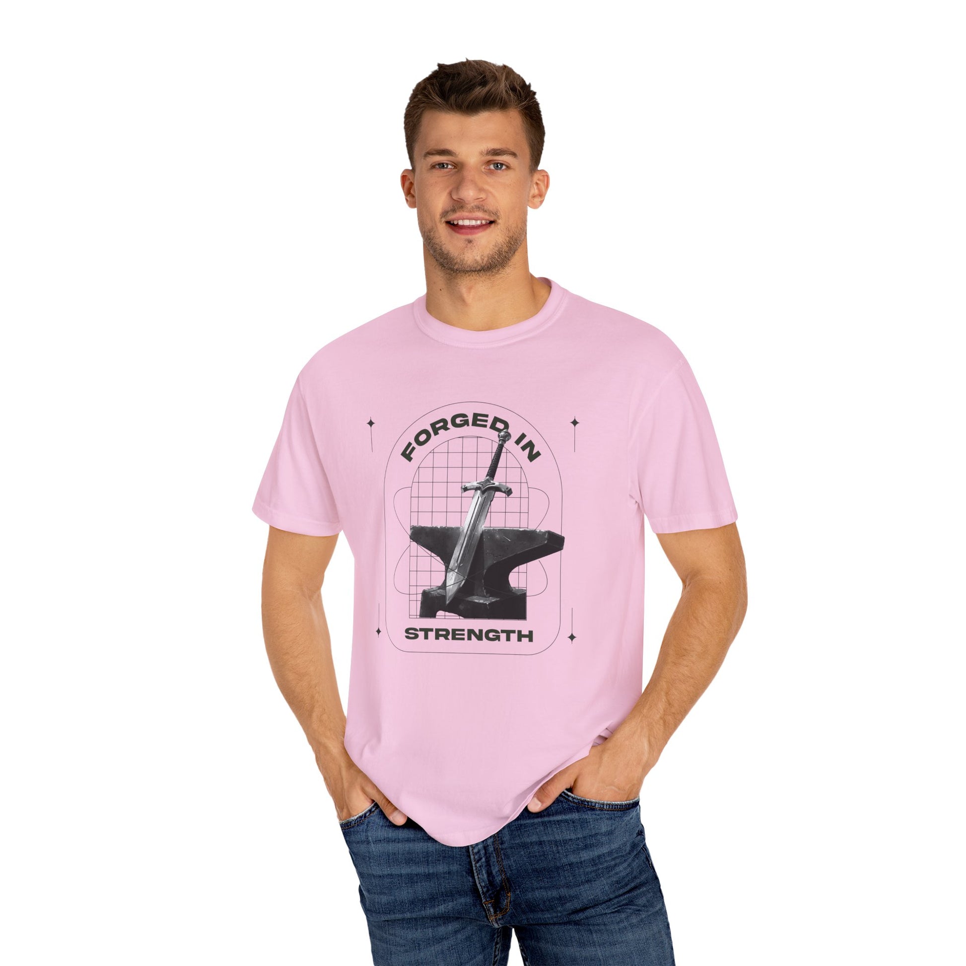"Forged In Strength" Unisex Garment-Dyed T-Shirt - The Shield of Light